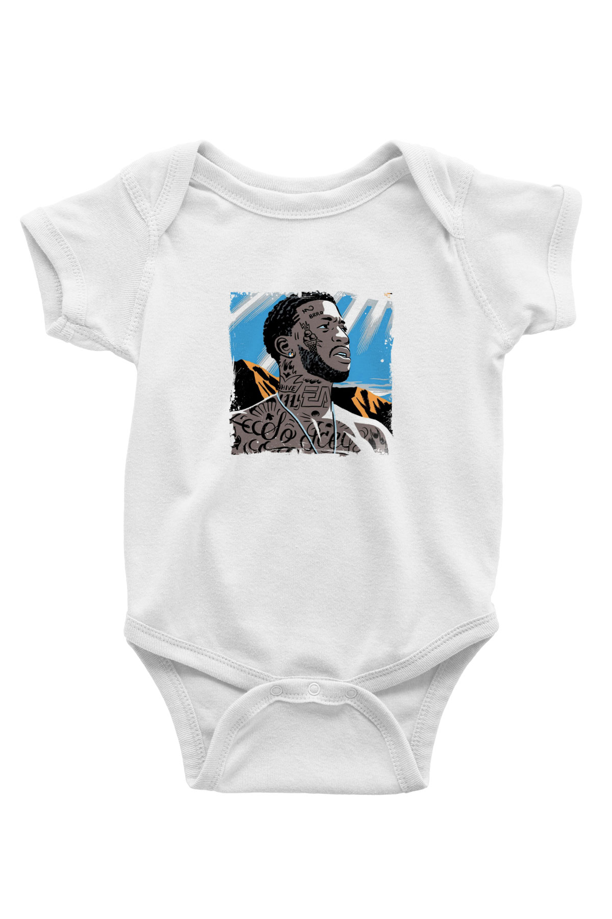 Gucci Mane Baskılı Unisex Beyaz Bebek Body - Zıbın