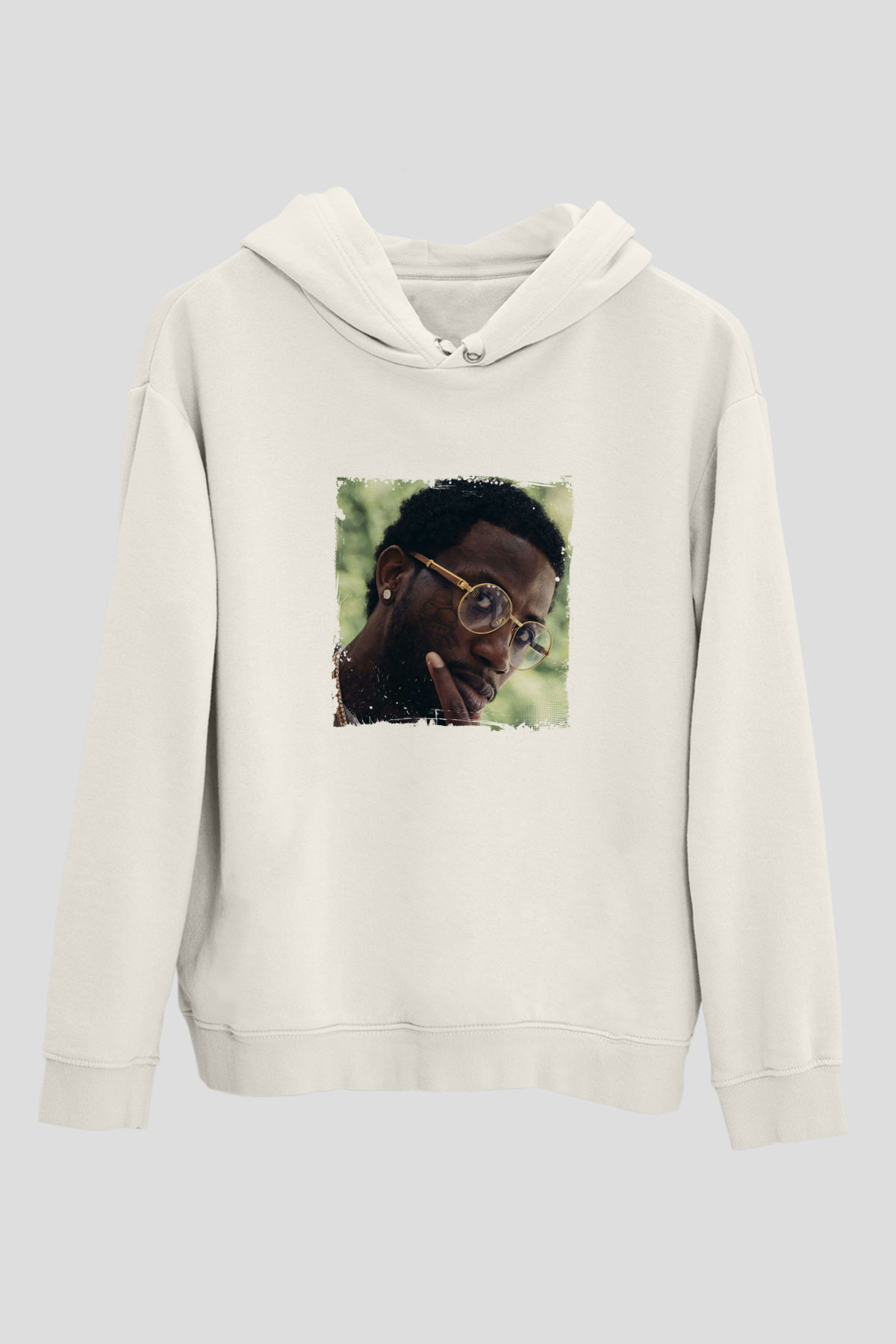 Gucci Mane Baskılı Unisex Beyaz Kapüşonlu Sweatshirt