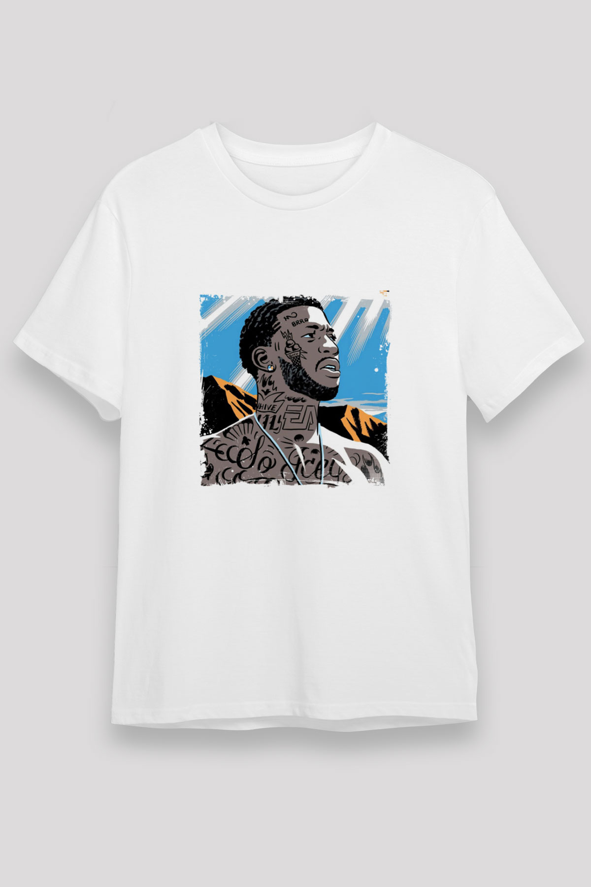 Gucci Mane Baskılı Unisex Beyaz Tişört