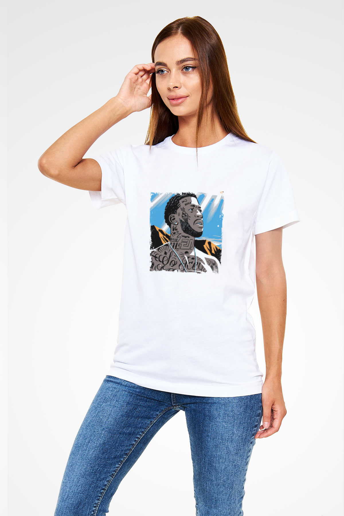 Gucci Mane Baskılı Unisex Beyaz Tişört