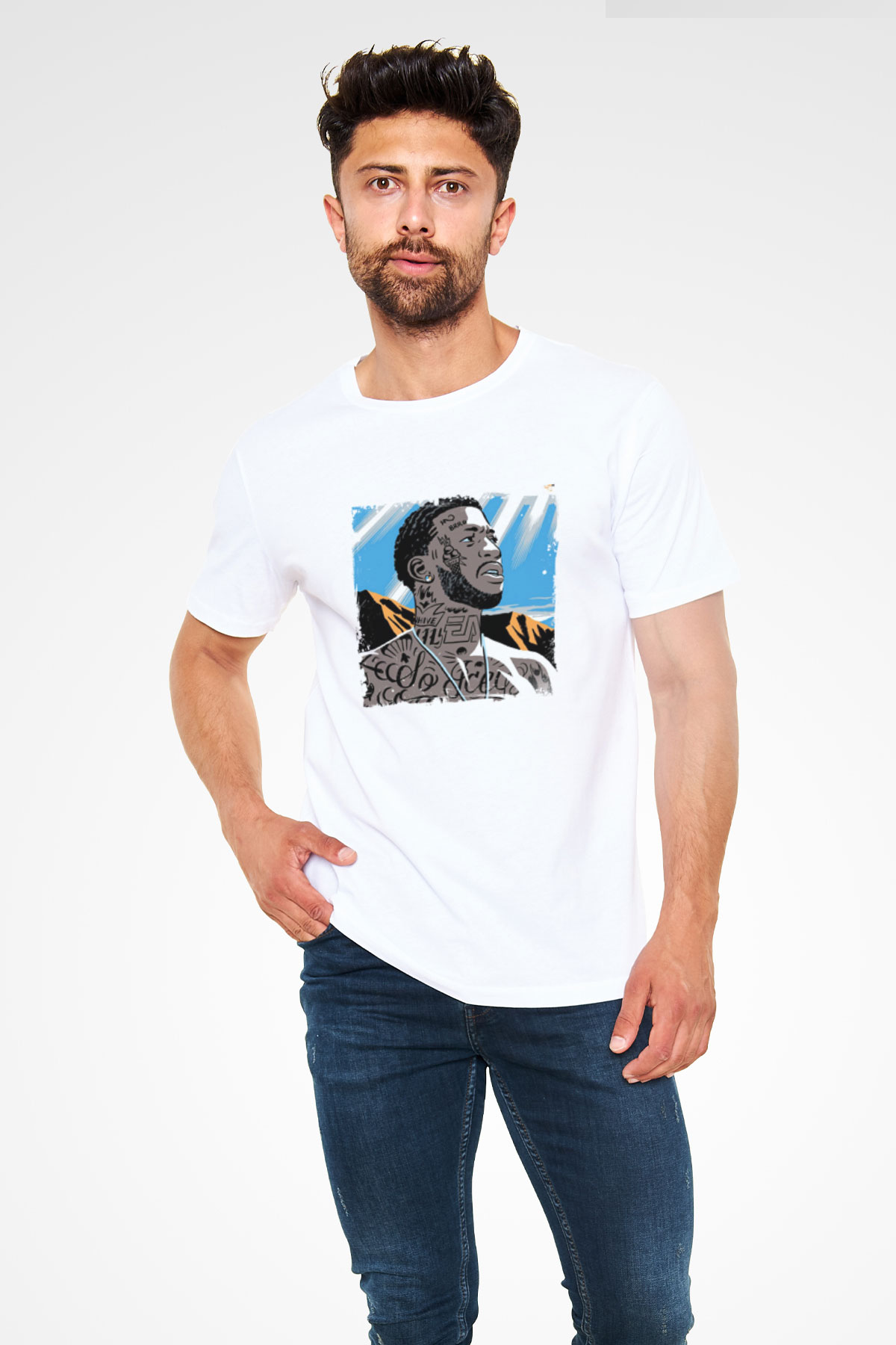 Gucci Mane Baskılı Unisex Beyaz Tişört