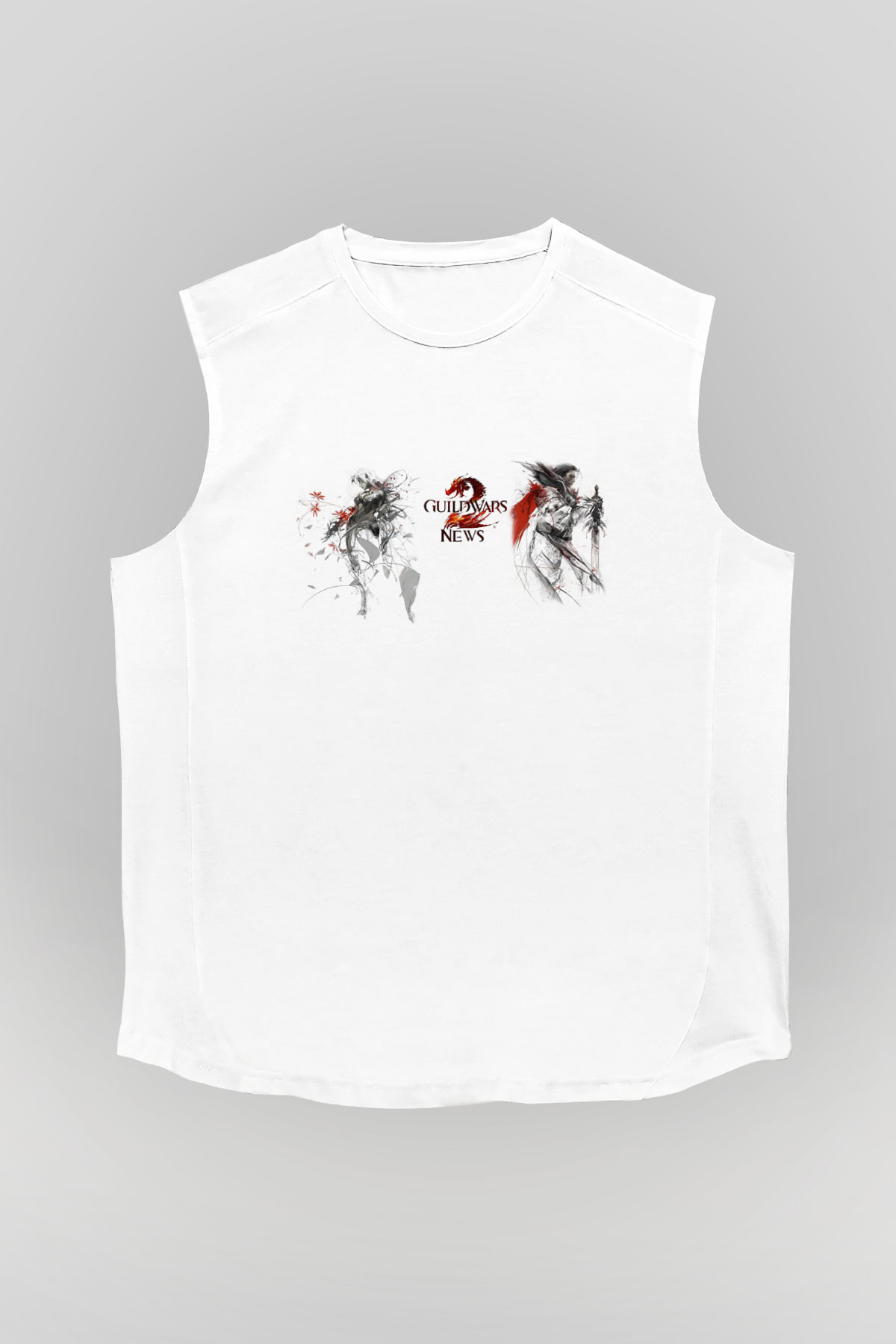 Guild Wars Beyaz Unisex Kolsuz Tişört