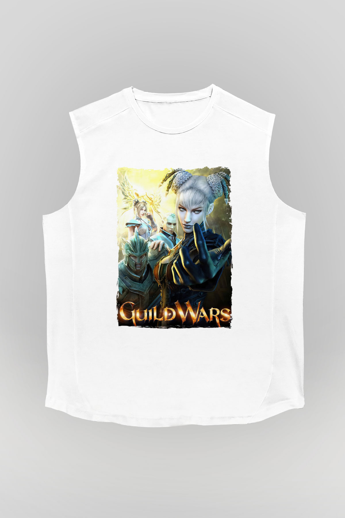 Guild Wars Beyaz Unisex Kolsuz Tişört