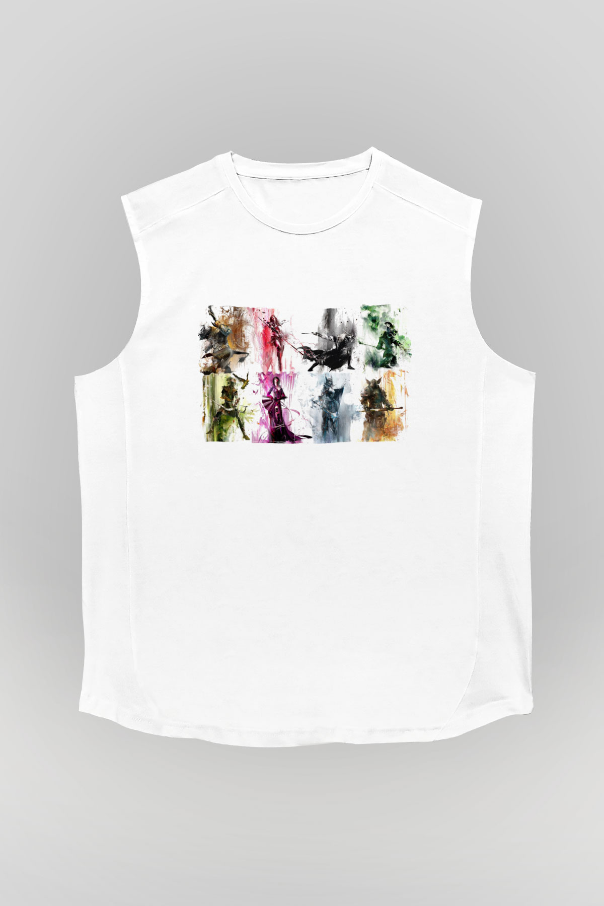 Guild Wars Beyaz Unisex Kolsuz Tişört