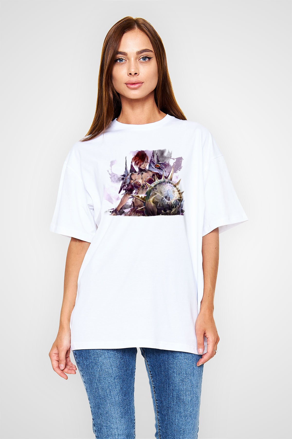 Guild Wars Beyaz Oversize Tişört Oversize T-shirt