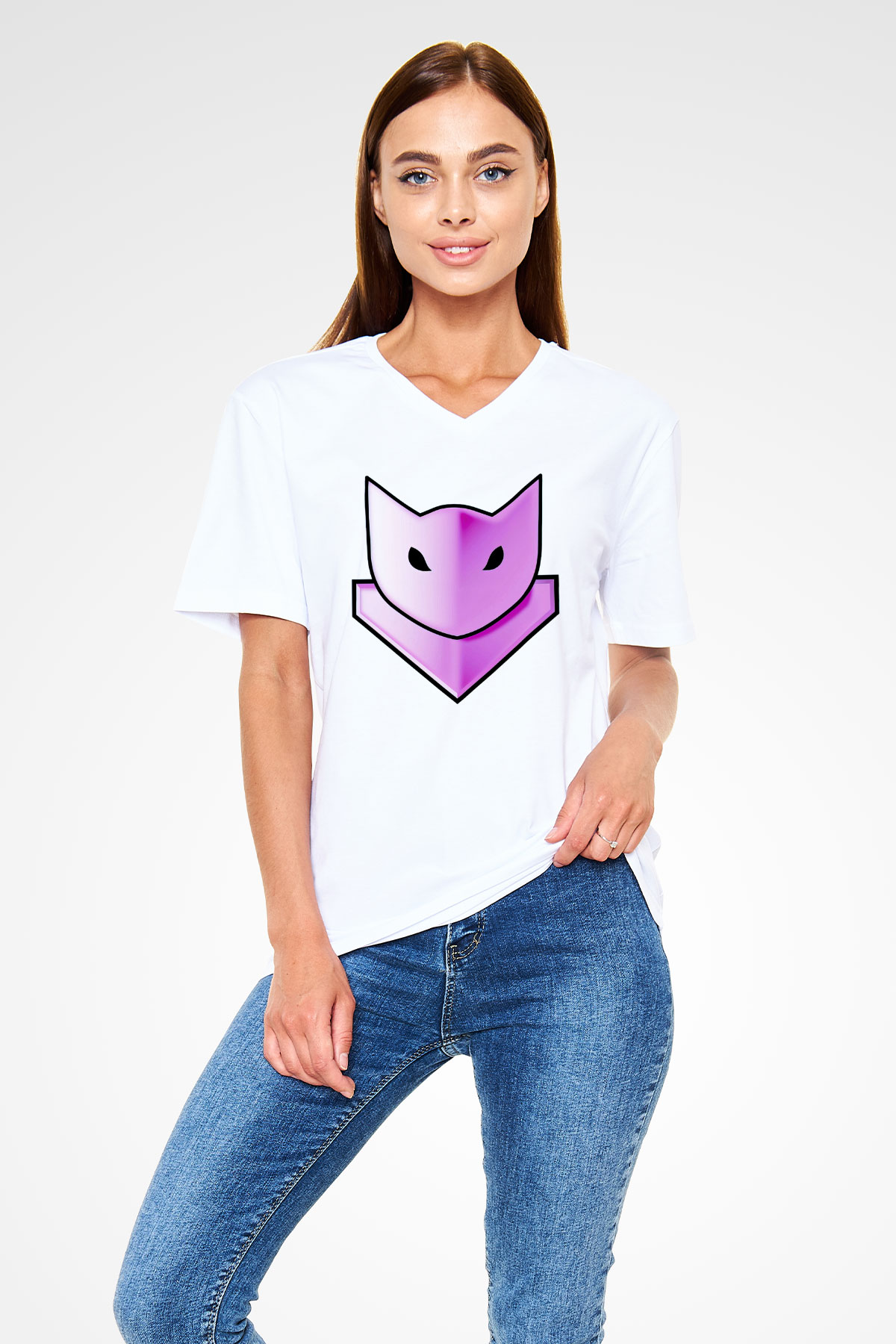 Guild Wars Beyaz Unisex V Yaka Tişört