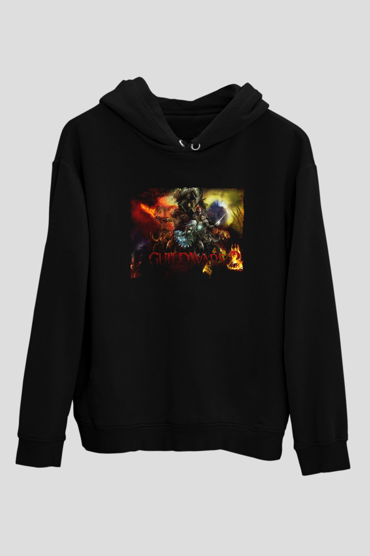 Guild Wars Siyah Unisex Hoodie