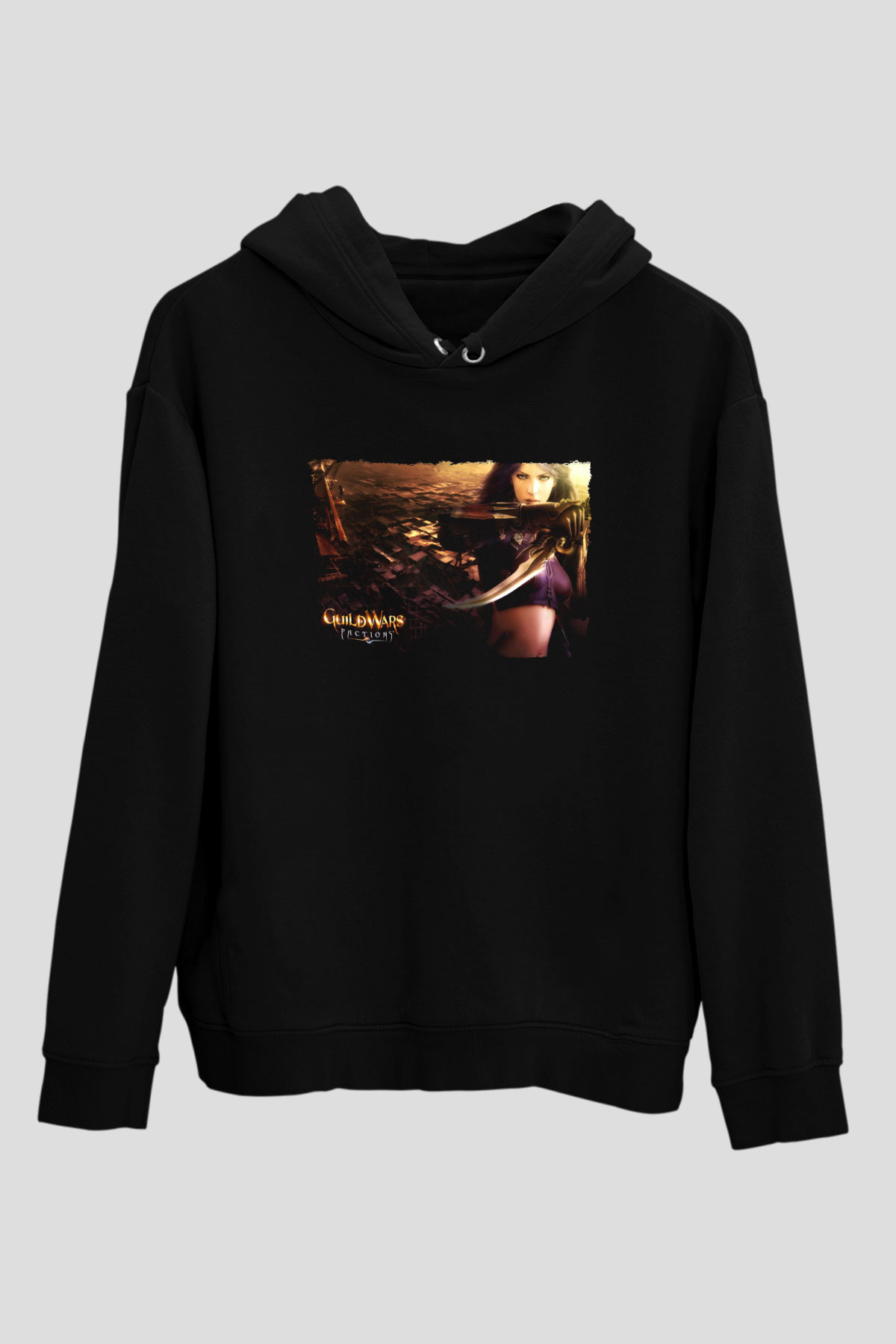 Guild Wars Siyah Unisex Hoodie
