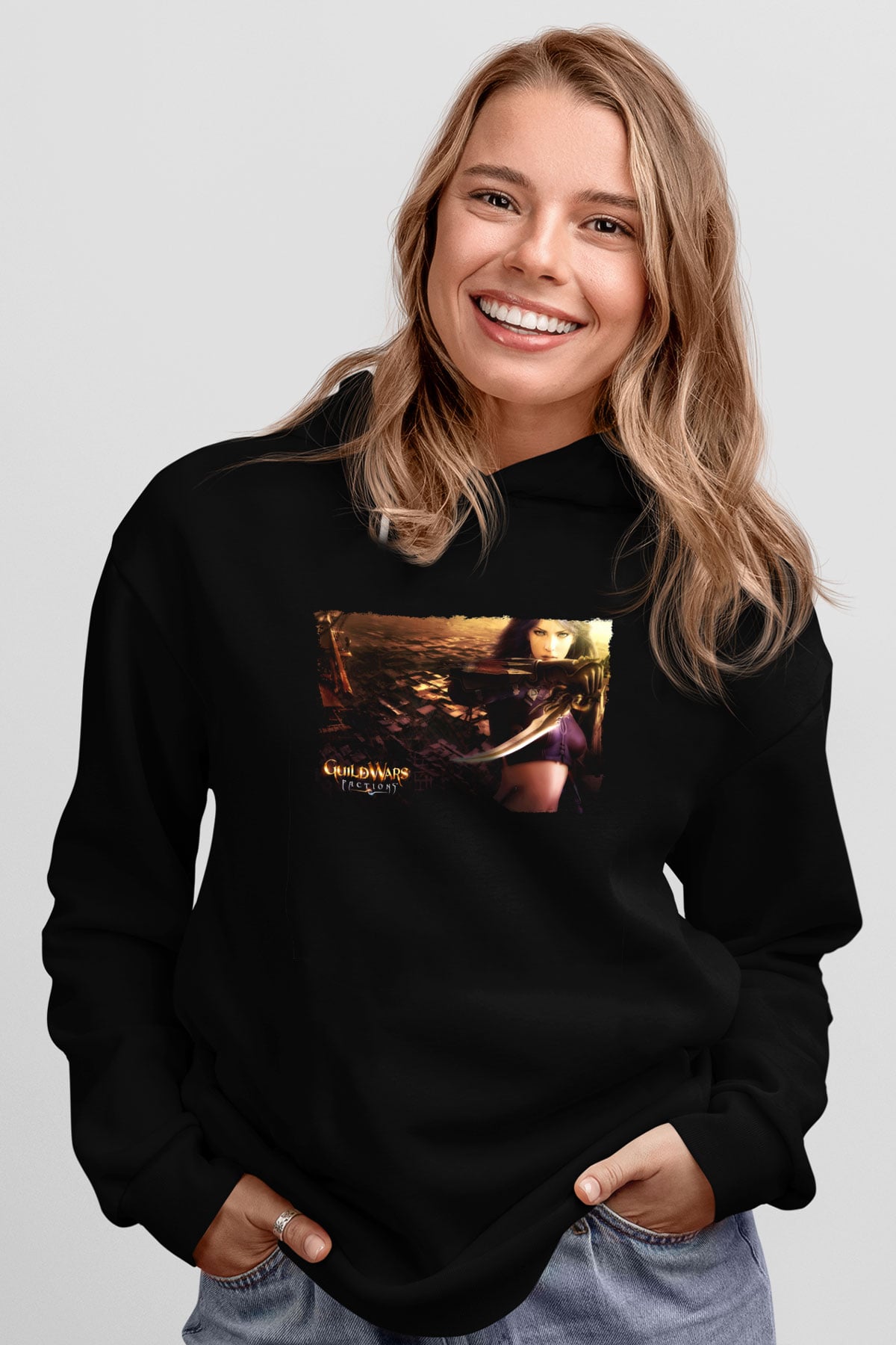 Guild Wars Siyah Unisex Hoodie
