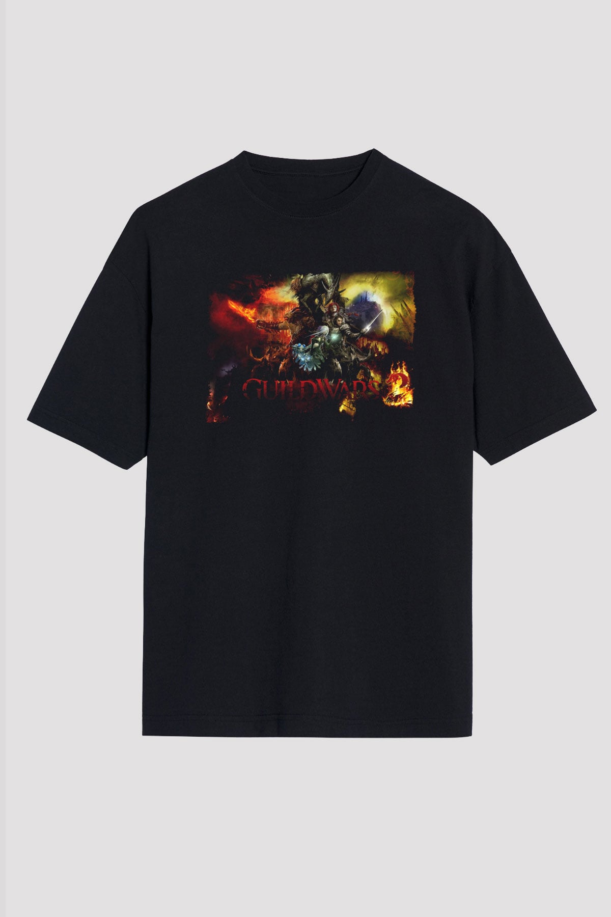Guild Wars Siyah Oversize Tişört Oversize T-shirt