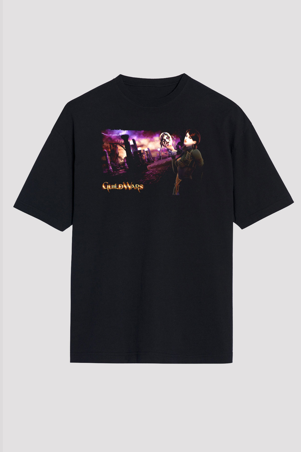 Guild Wars Siyah Oversize Tişört Oversize T-shirt