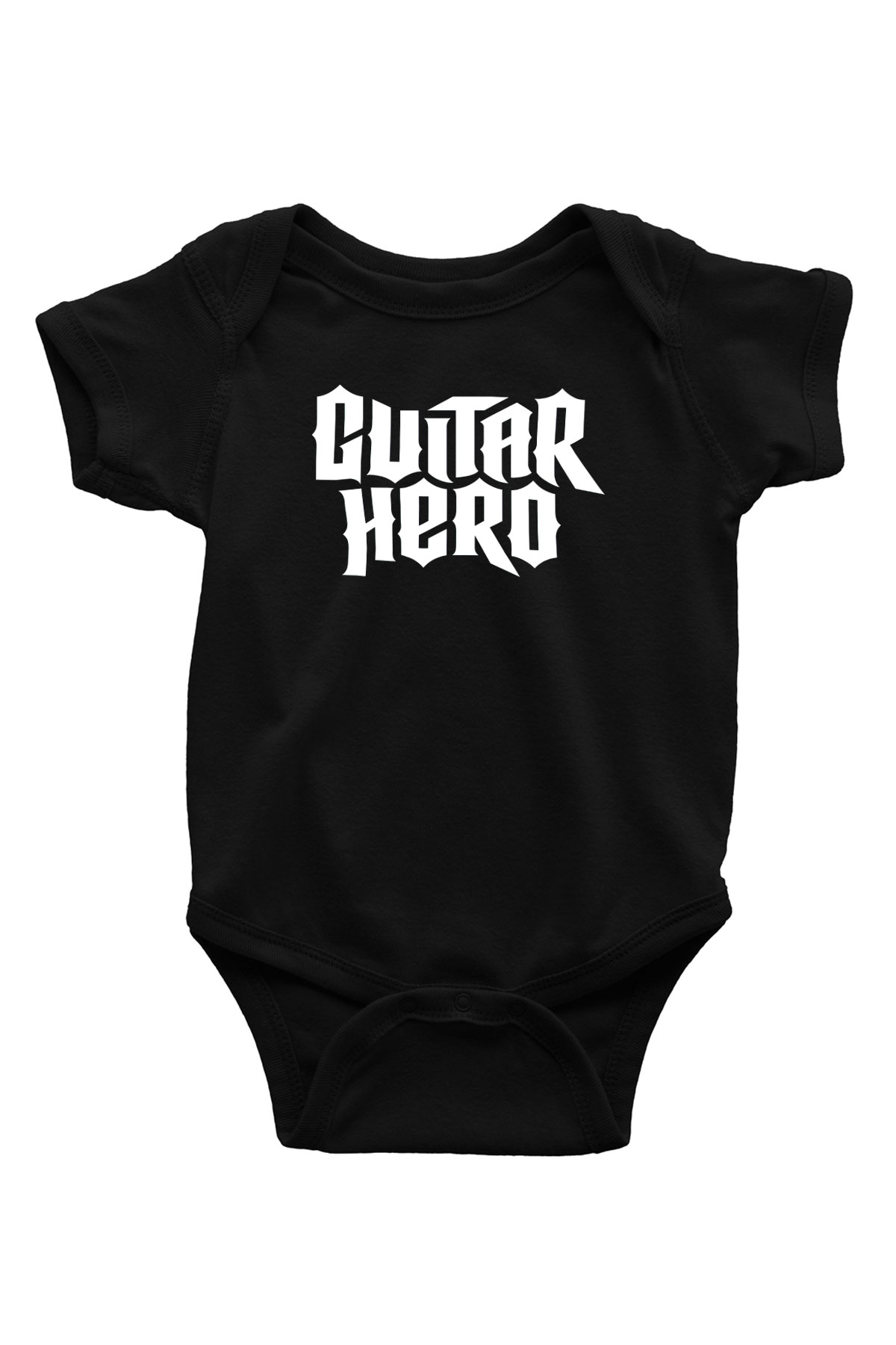 Guitar Hero Baskılı Siyah Bebek Body - Zıbın