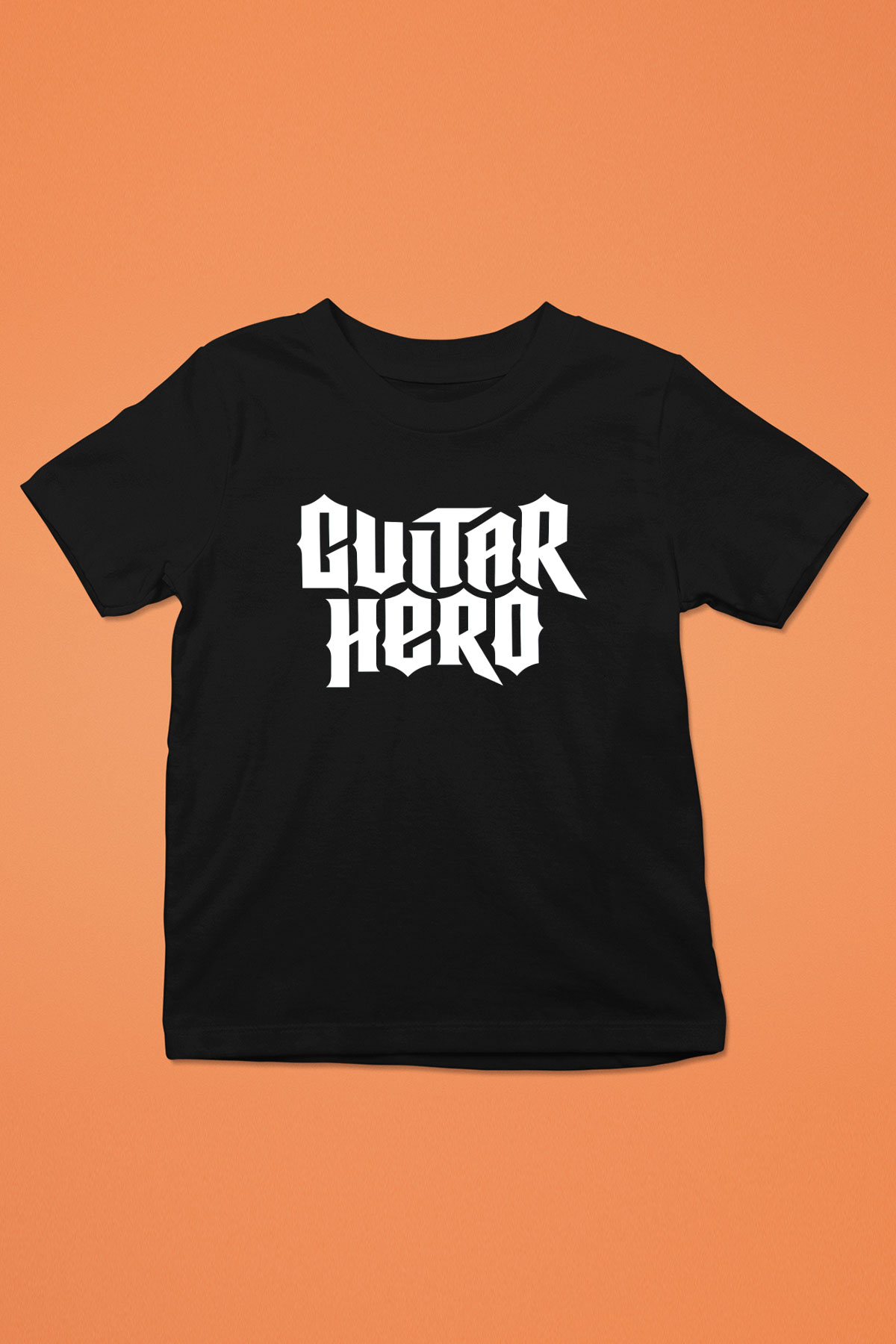 Guitar Hero Baskılı Siyah Unisex Çocuk Tişört