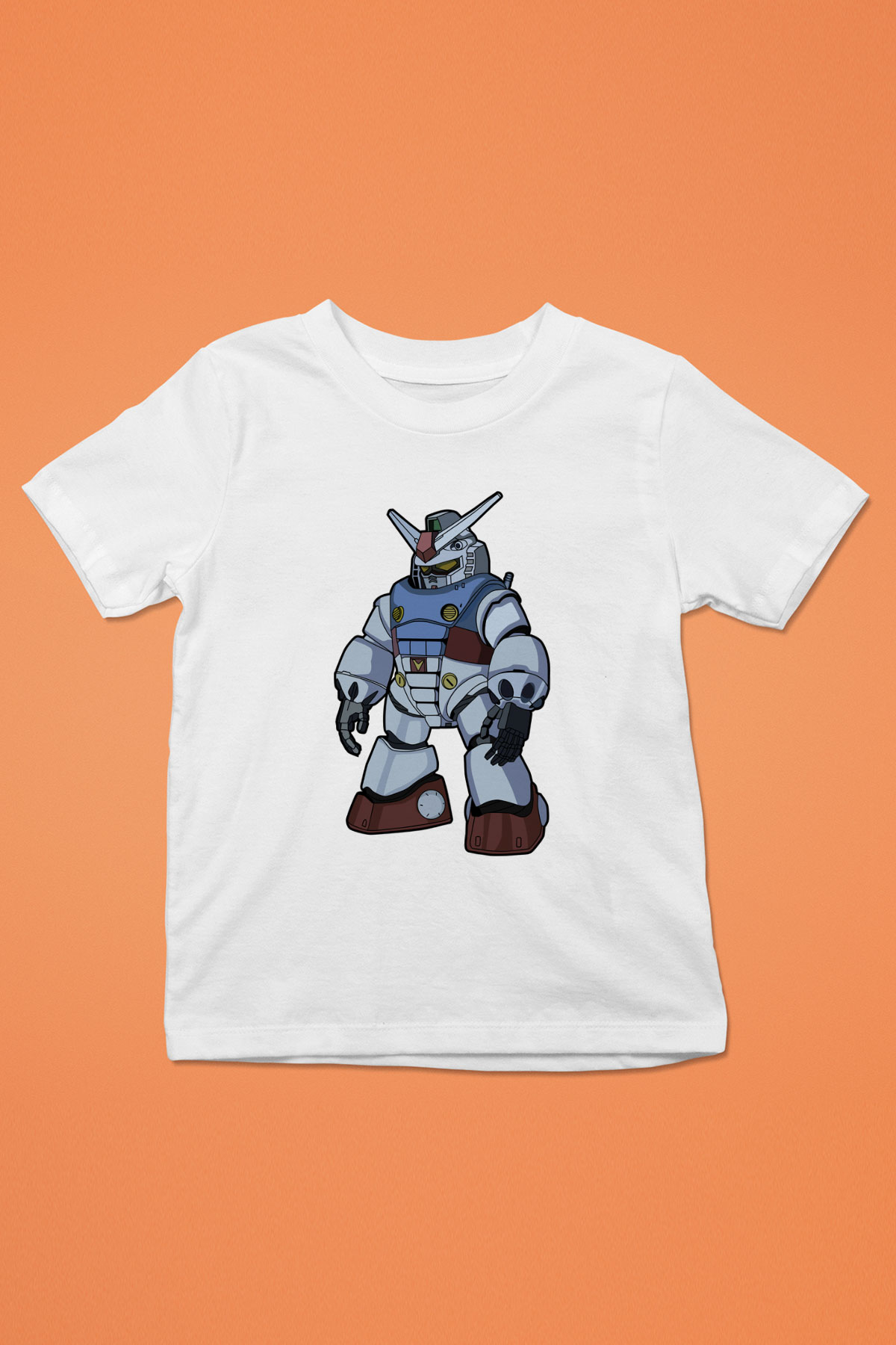 Gundam Robot Baskılı Unisex Beyaz Çocuk Tişört