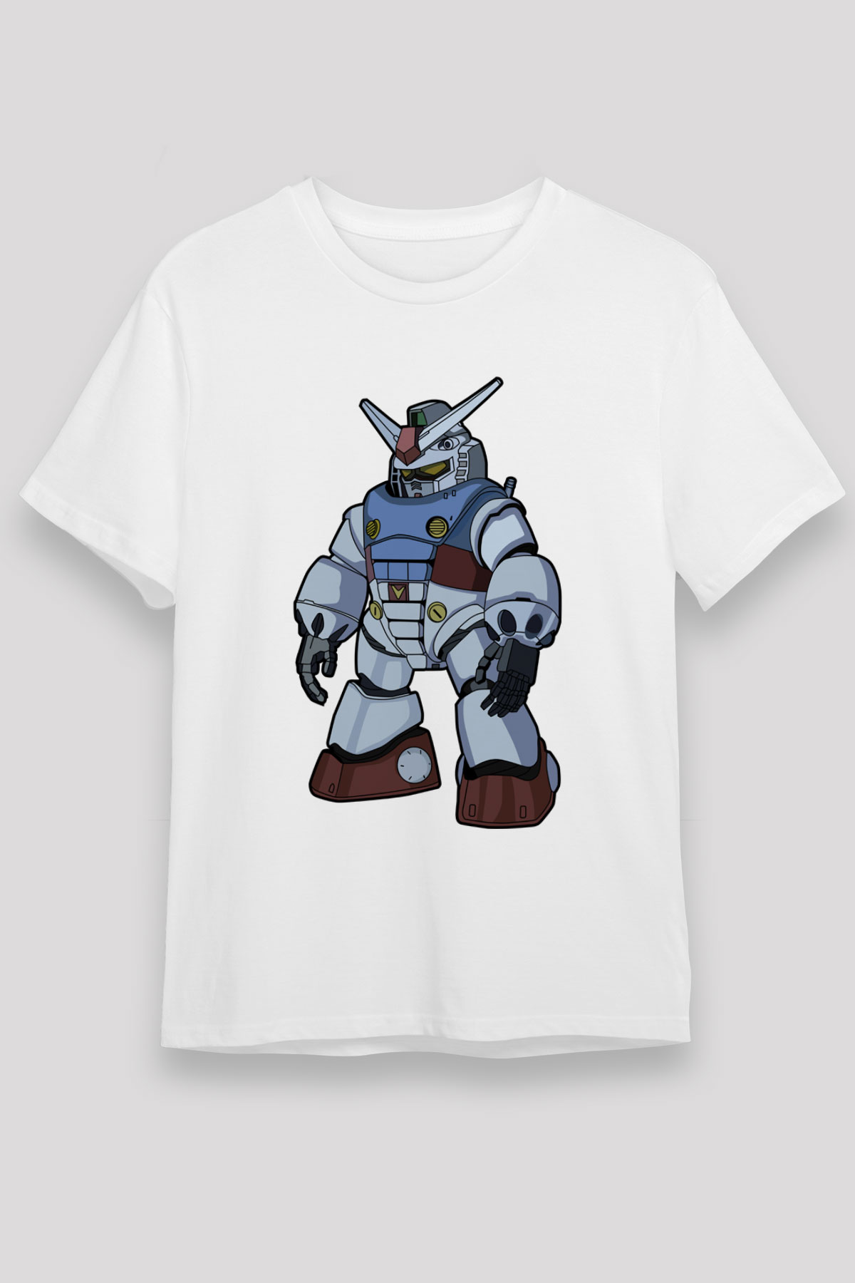 Gundam Robot Baskılı Unisex Beyaz Tişört