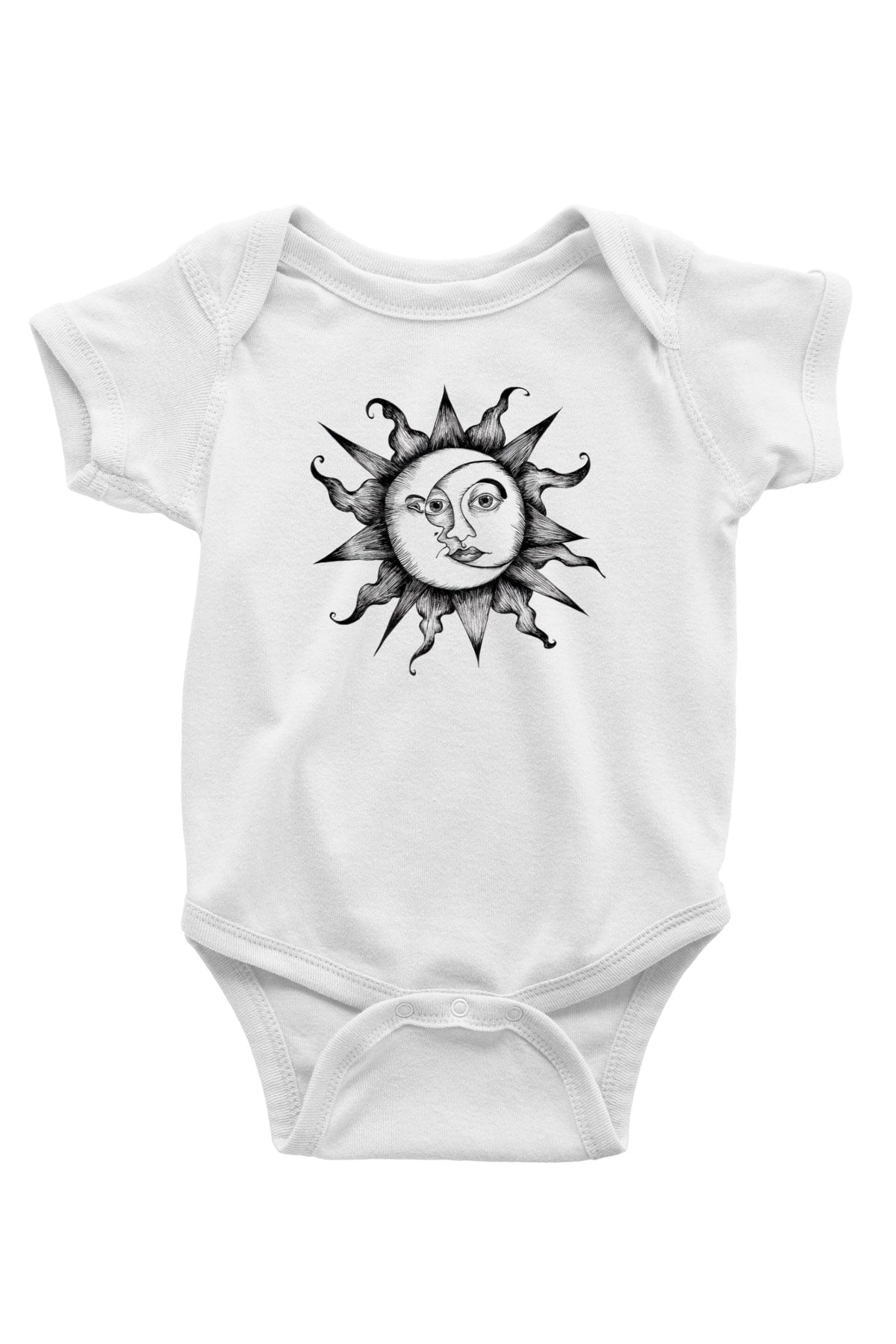 Güneş Baskılı Beyaz Unisex Bebek Body - Zıbın