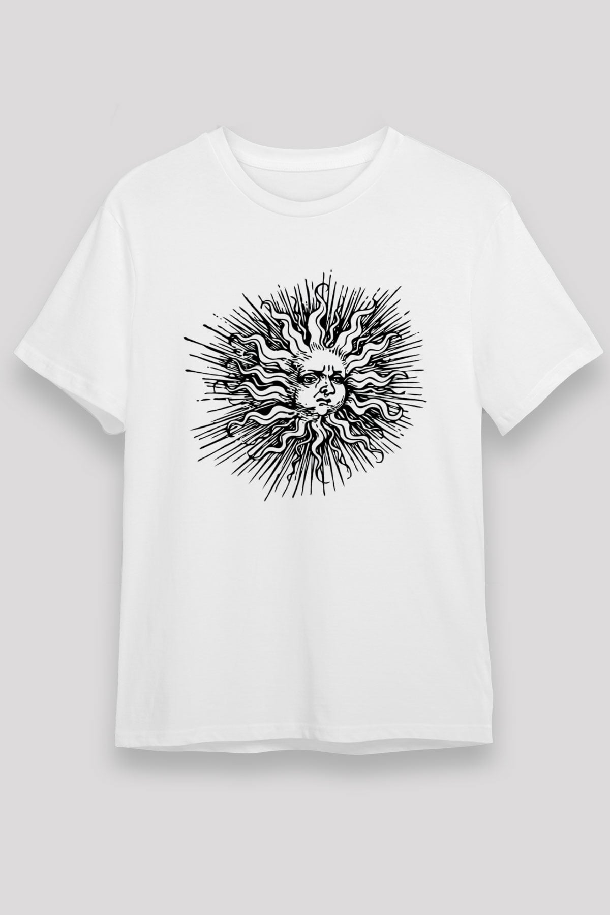 Güneş Beyaz Unisex Tişört T-Shirt - TişörtFabrikası