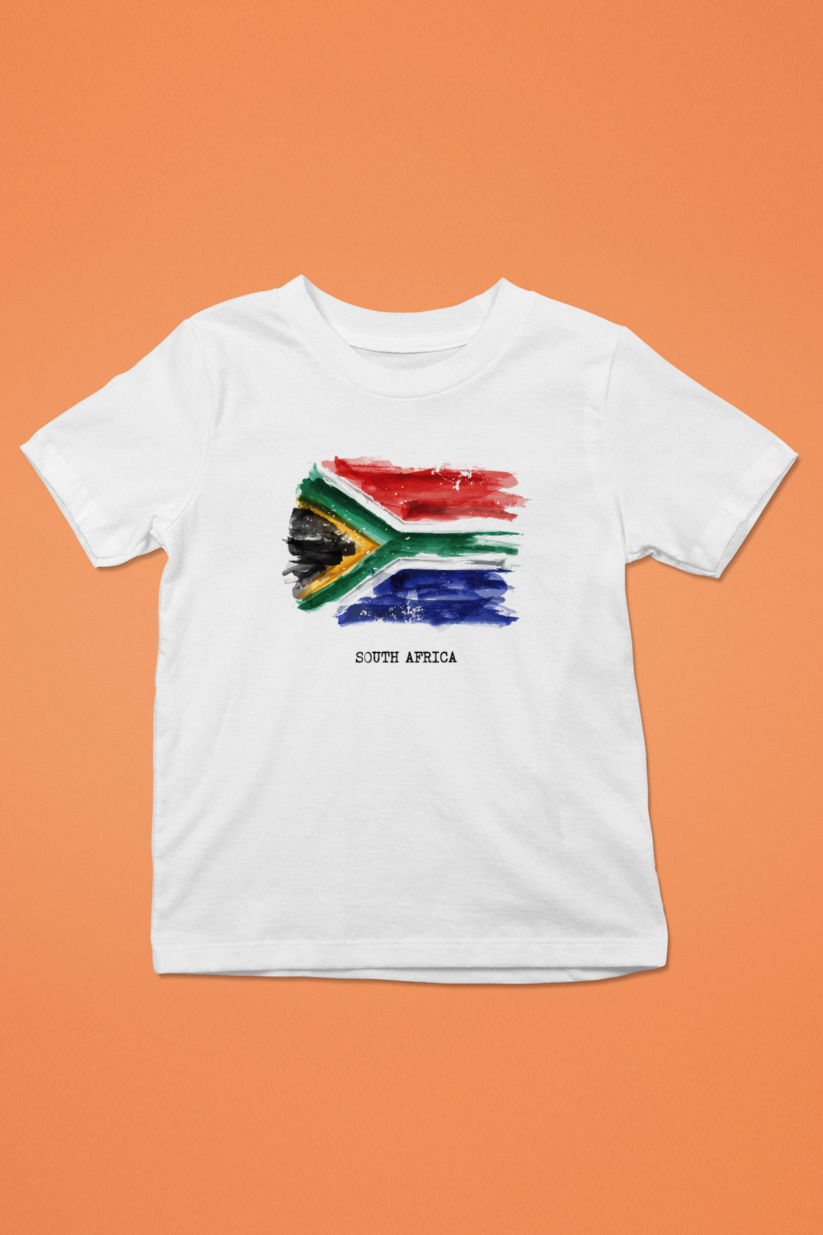 Güney Afrika Cumhuriyeti Baskılı Beyaz Unisex Çocuk Tişört