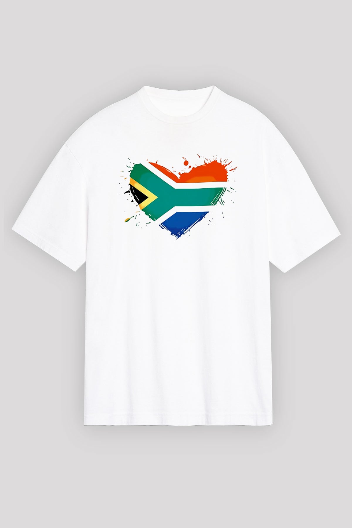Güney Afrika Cumhuriyeti Beyaz Unisex Oversize Tişört T-Shirt