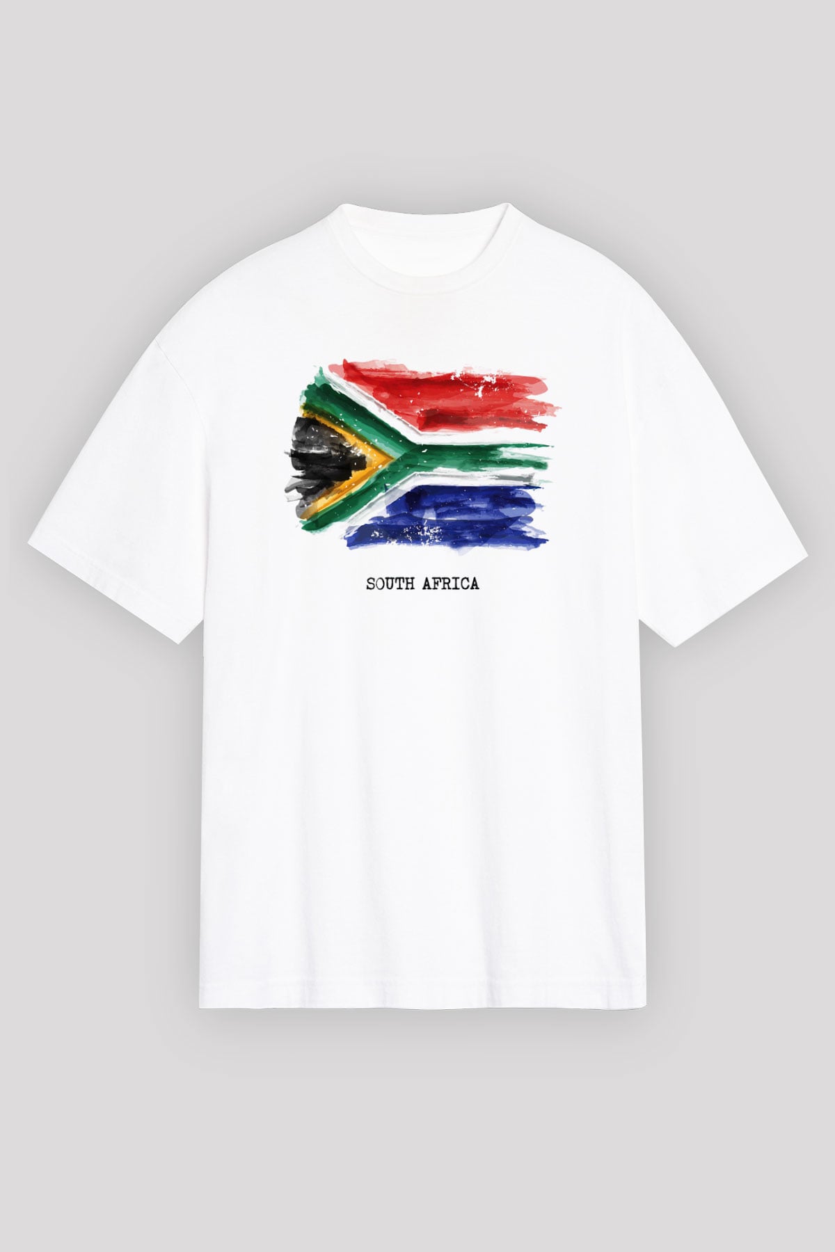 Güney Afrika Cumhuriyeti Beyaz Unisex Oversize Tişört T-Shirt