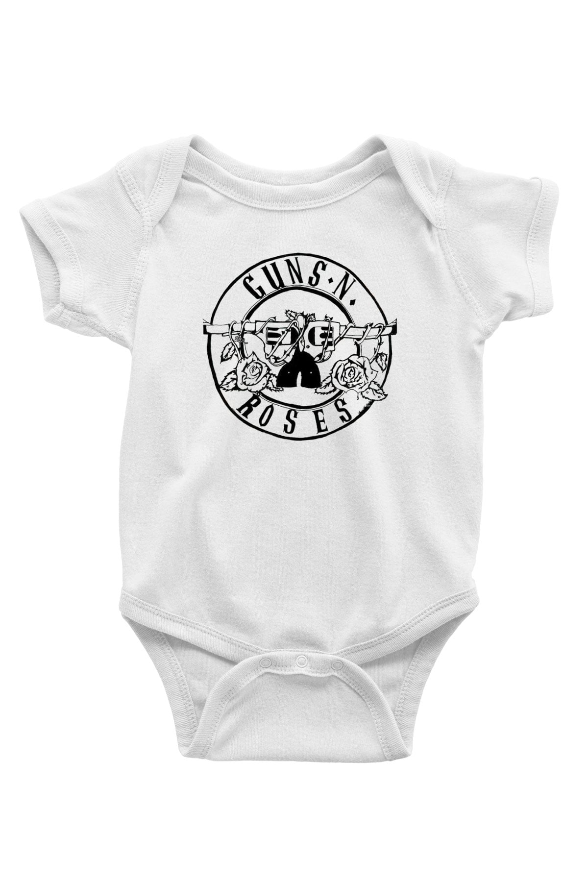 Guns N’ Roses Baskılı Beyaz Unisex Bebek Body - Zıbın