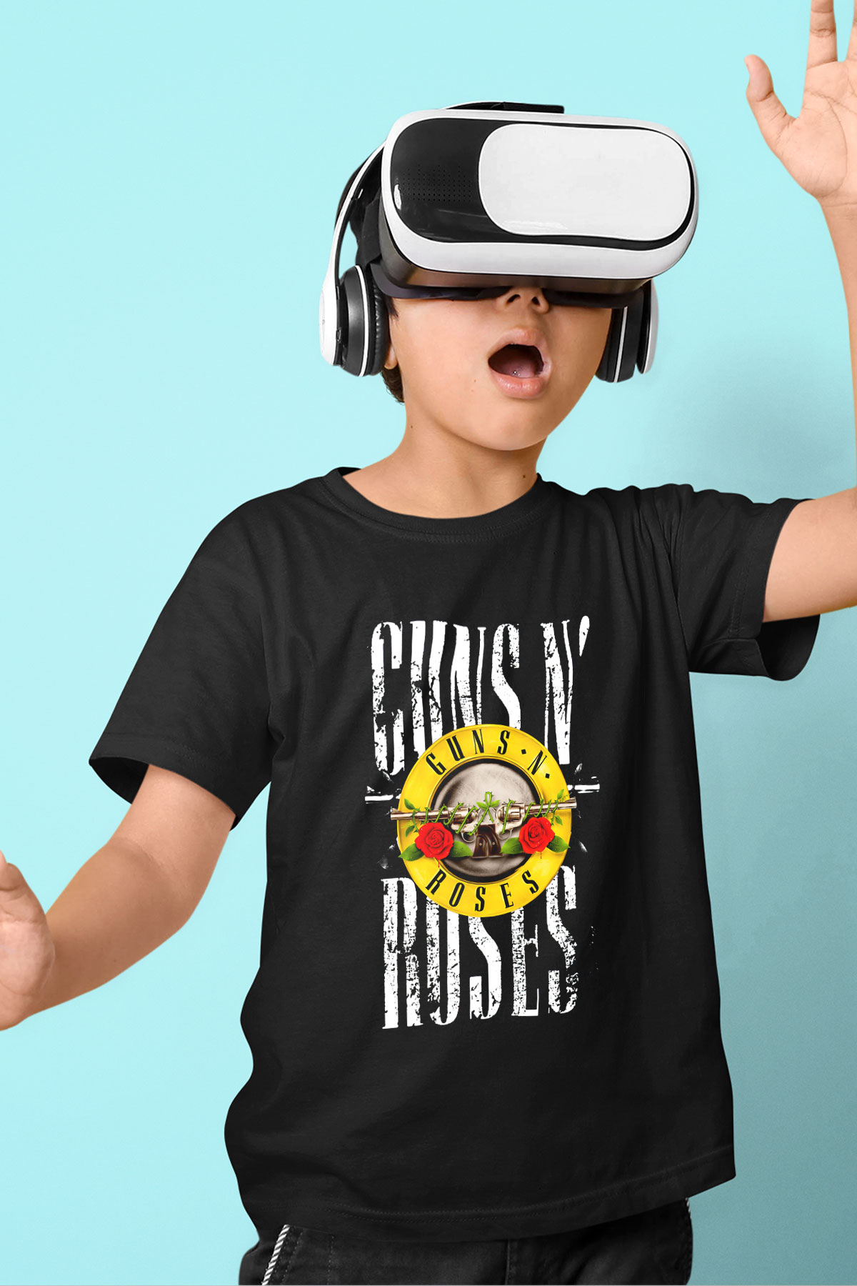Guns N’ Roses Baskılı Siyah Unisex Çocuk Tişört