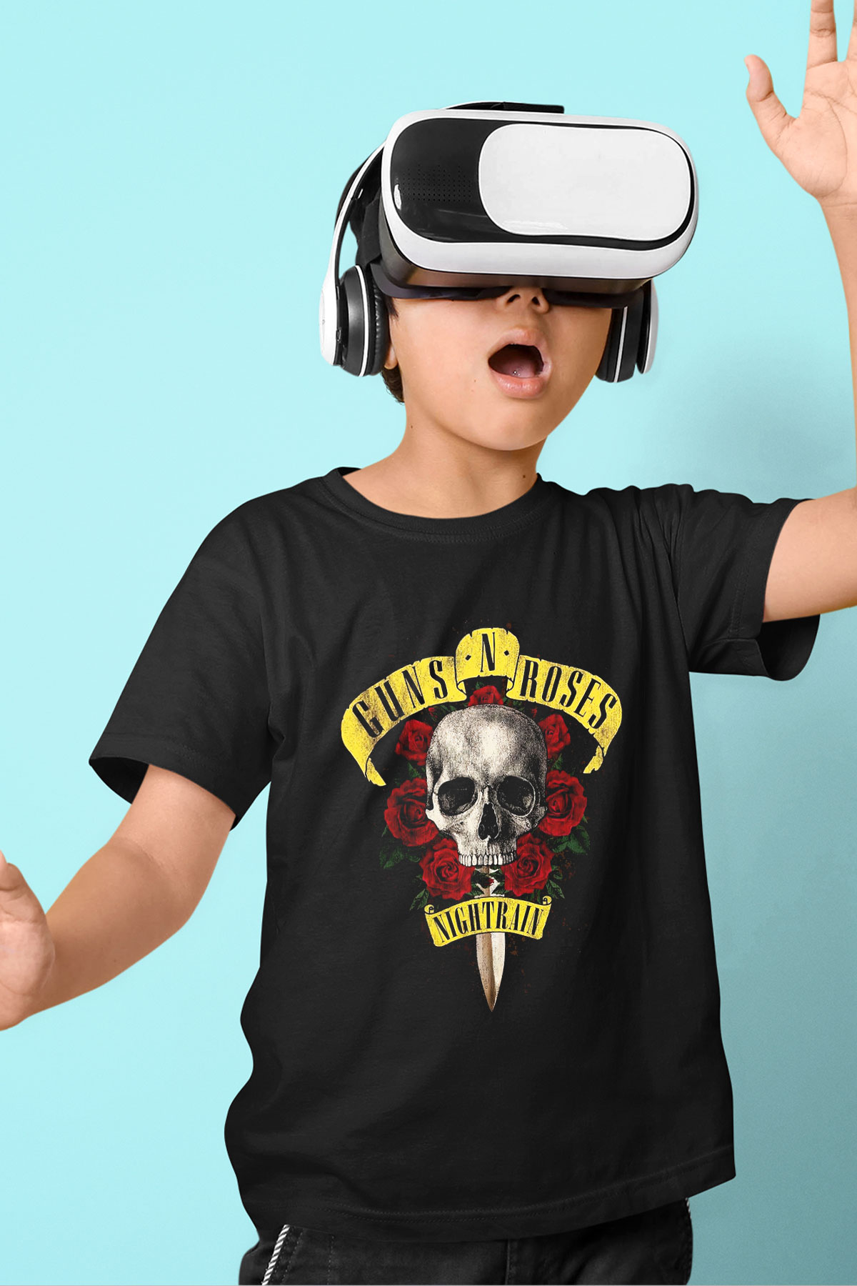 Guns N’ Roses Baskılı Siyah Unisex Çocuk Tişört