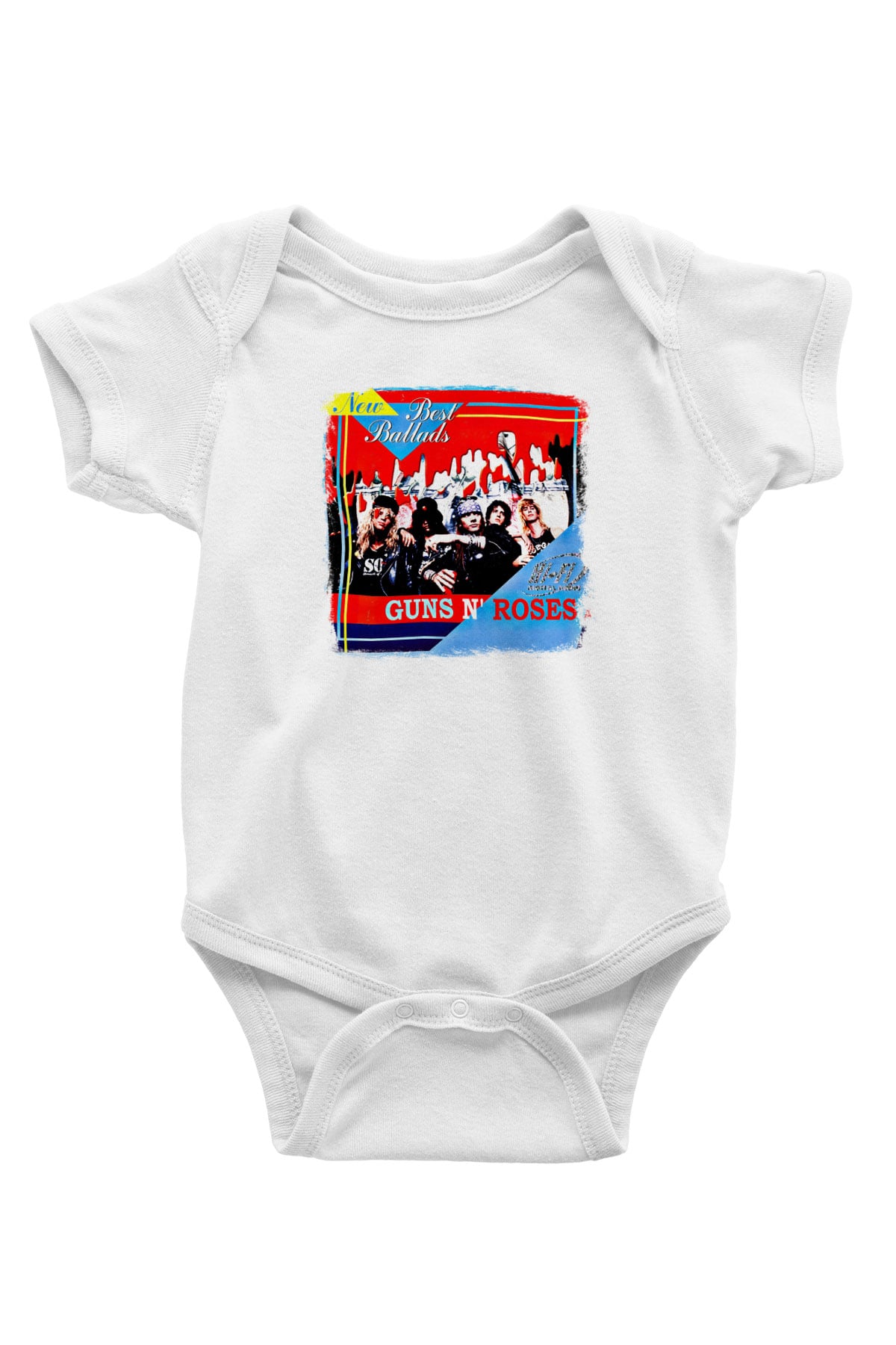 Guns N Roses Baskılı Unisex Beyaz Bebek Body - Zıbın