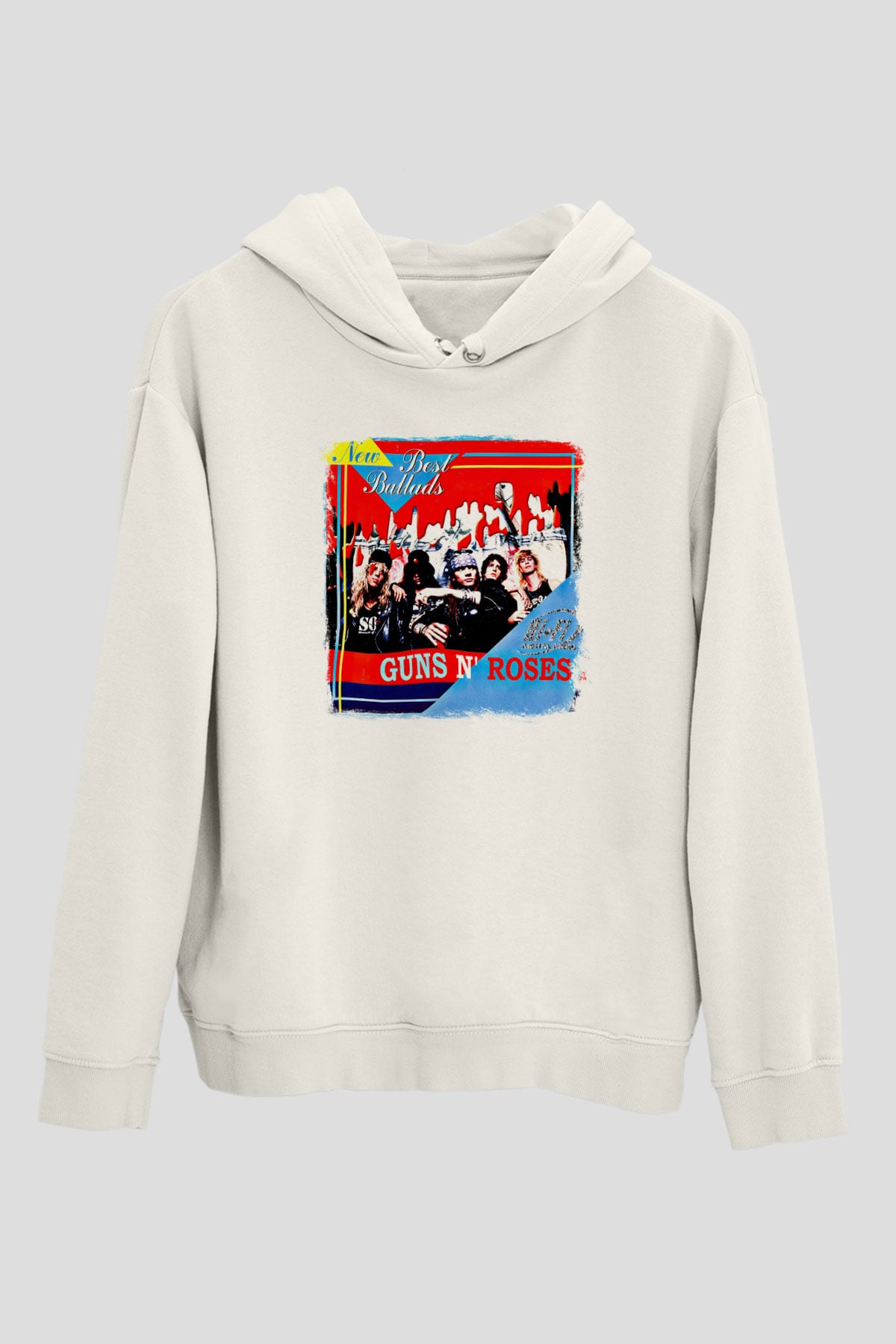 Guns N Roses Baskılı Unisex Beyaz Hoodie