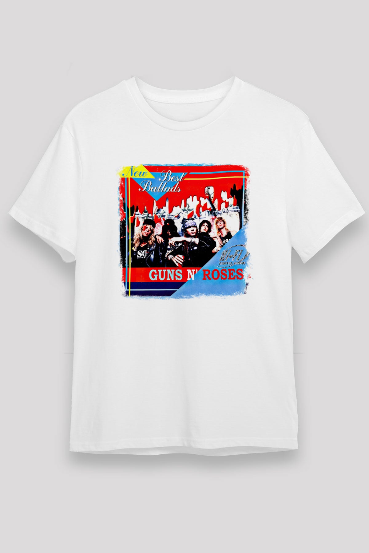 Guns N Roses Baskılı Unisex Beyaz Tişört