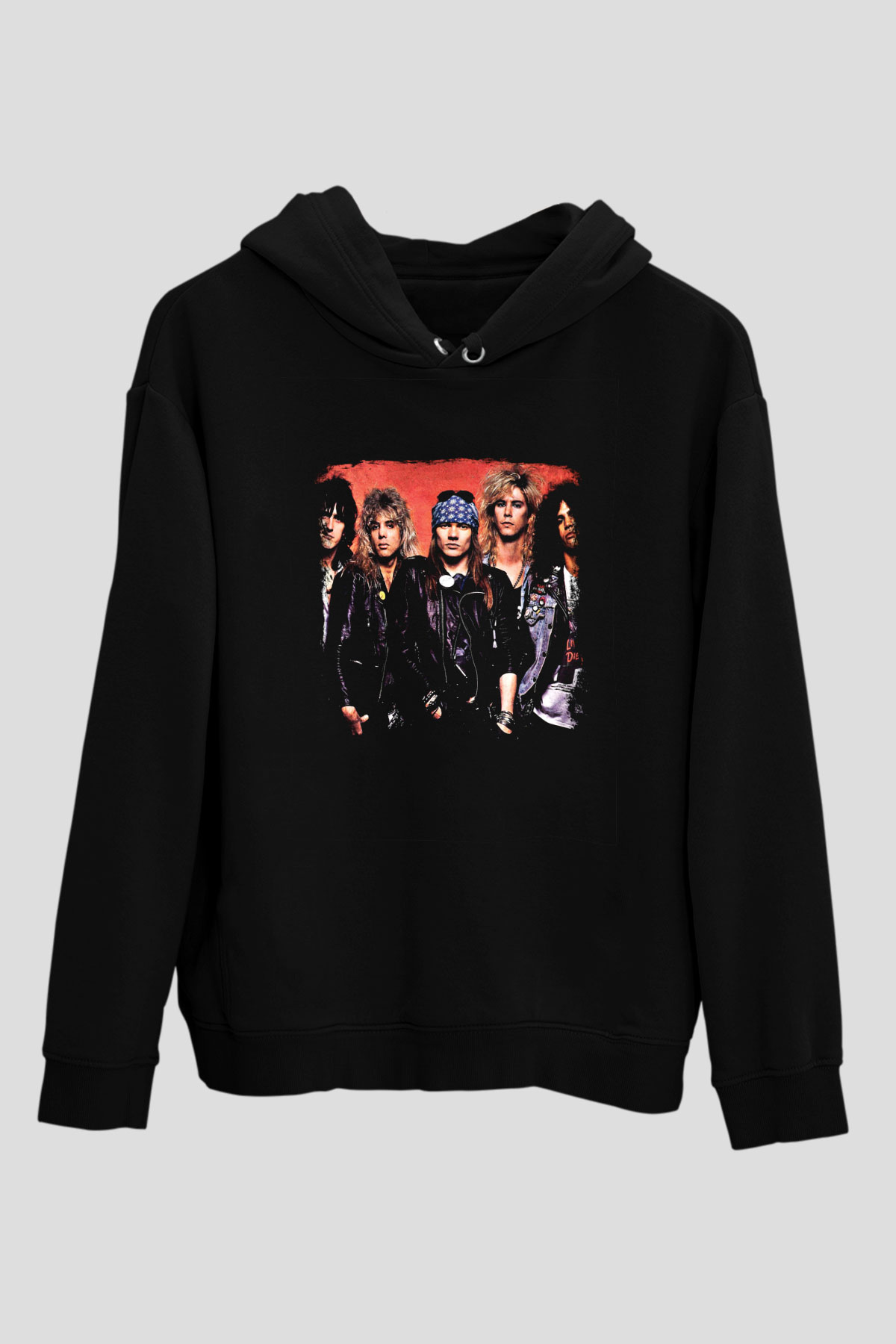 Guns N Roses Baskılı Unisex Siyah Hoodie