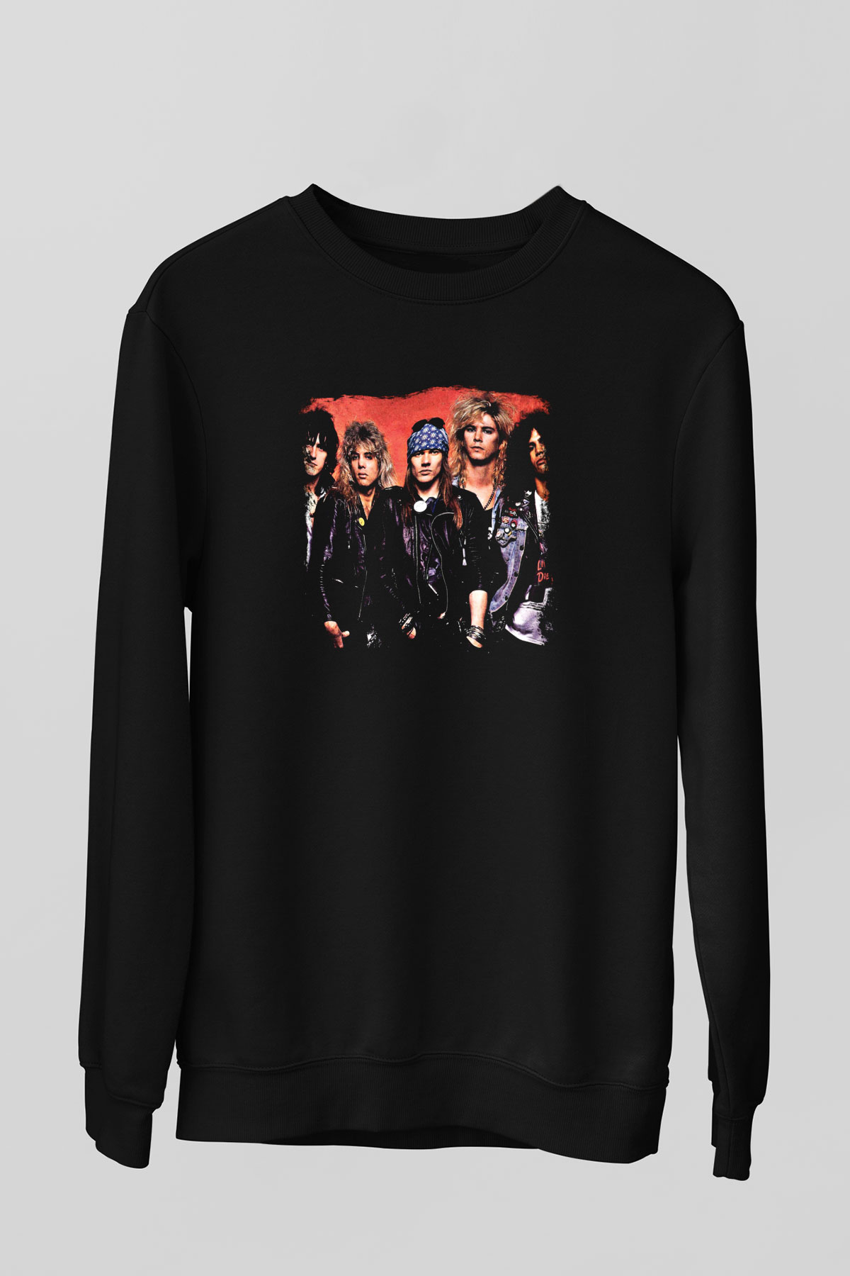 Guns N Roses Baskılı Unisex Siyah Sweatshirt