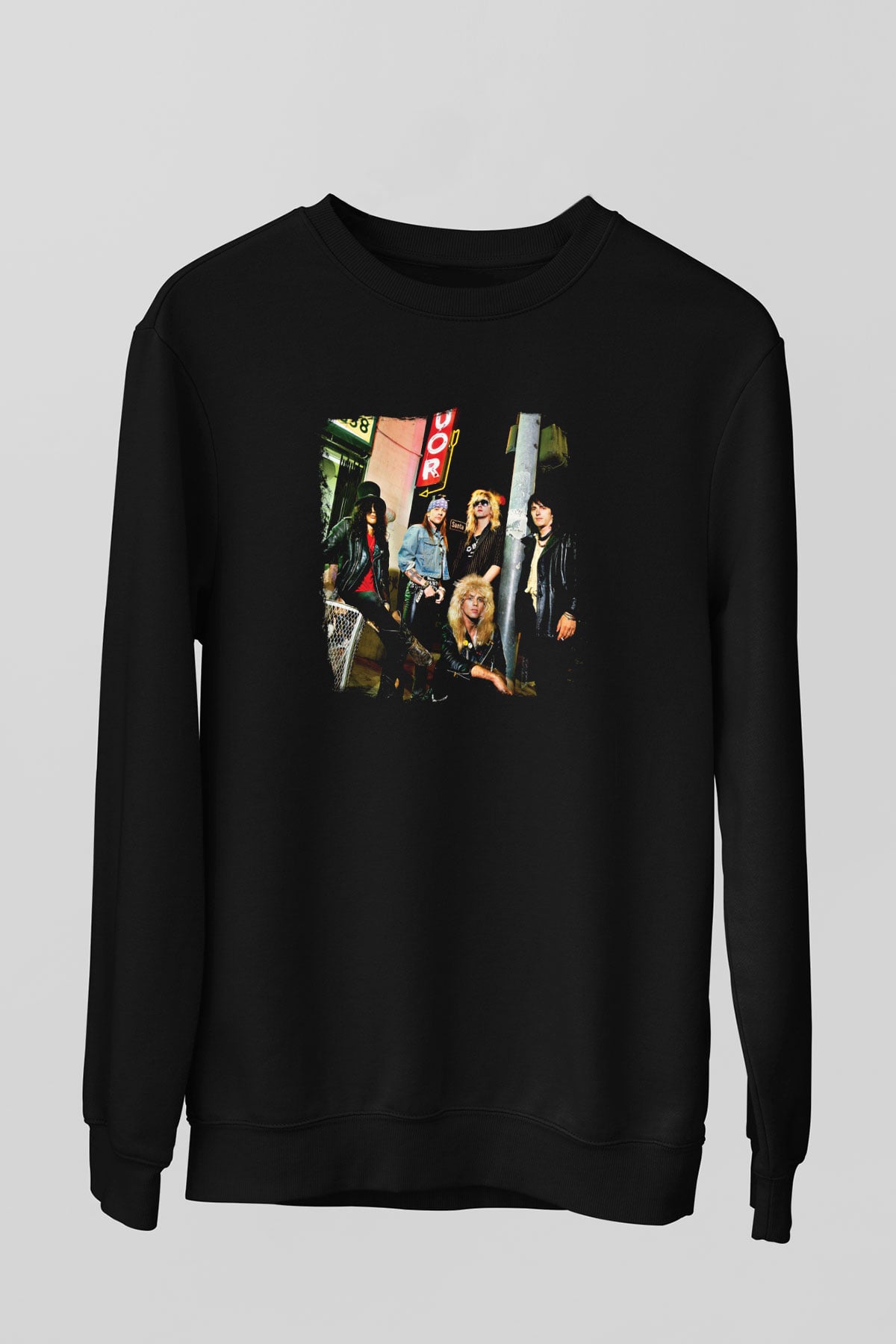 Guns N Roses Baskılı Unisex Siyah Sweatshirt