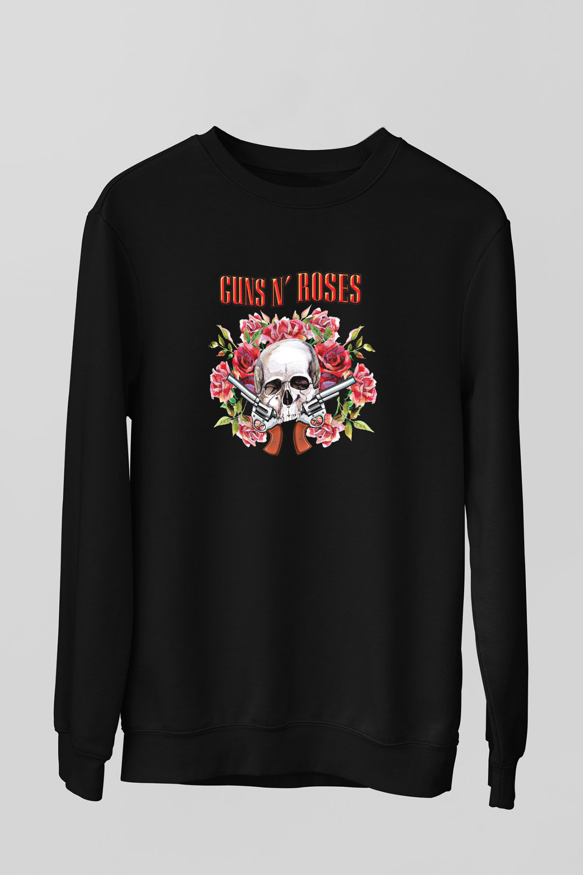 Guns N Roses Baskılı Unisex Siyah Sweatshirt