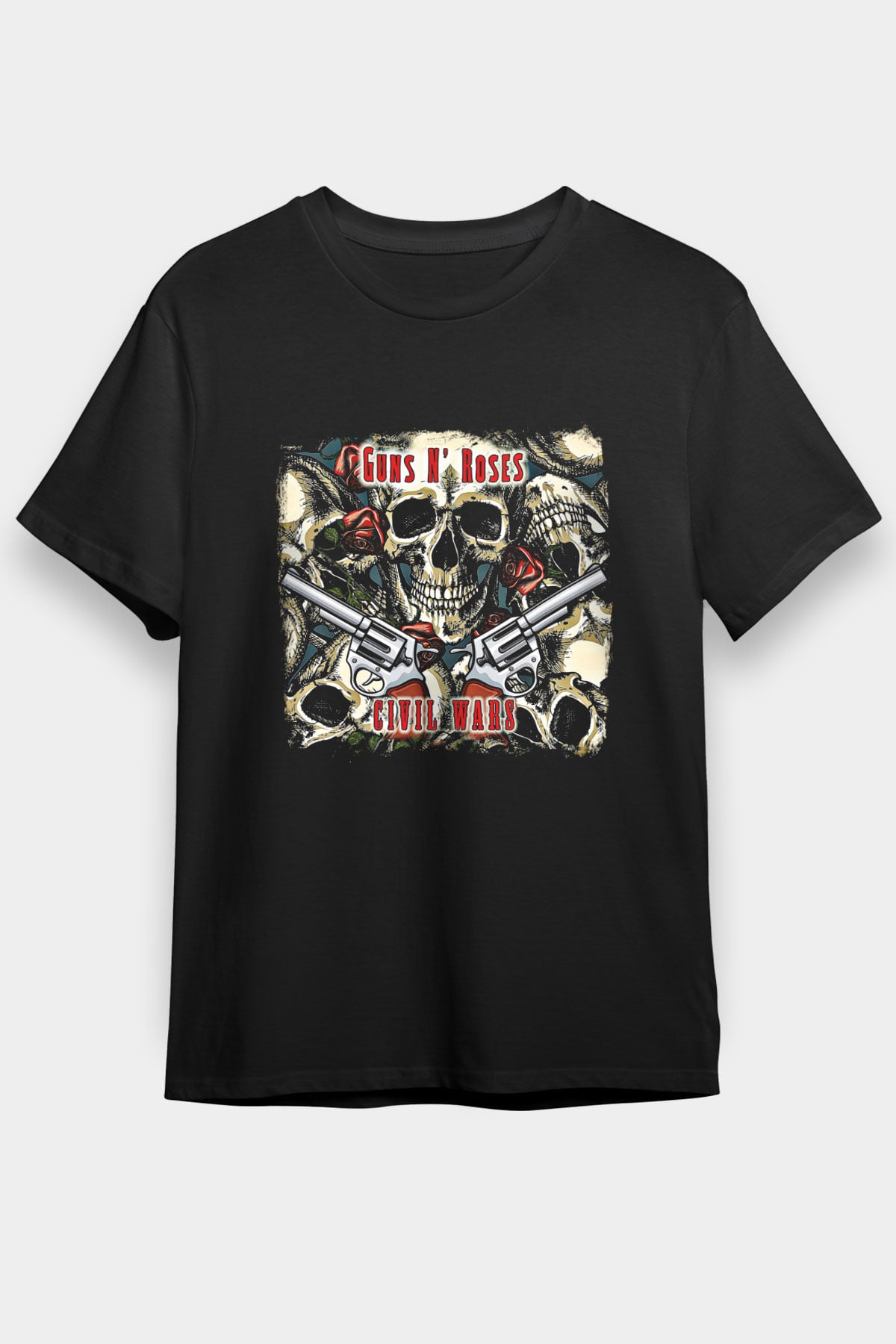 Guns N Roses Baskılı Unisex Siyah Tişört