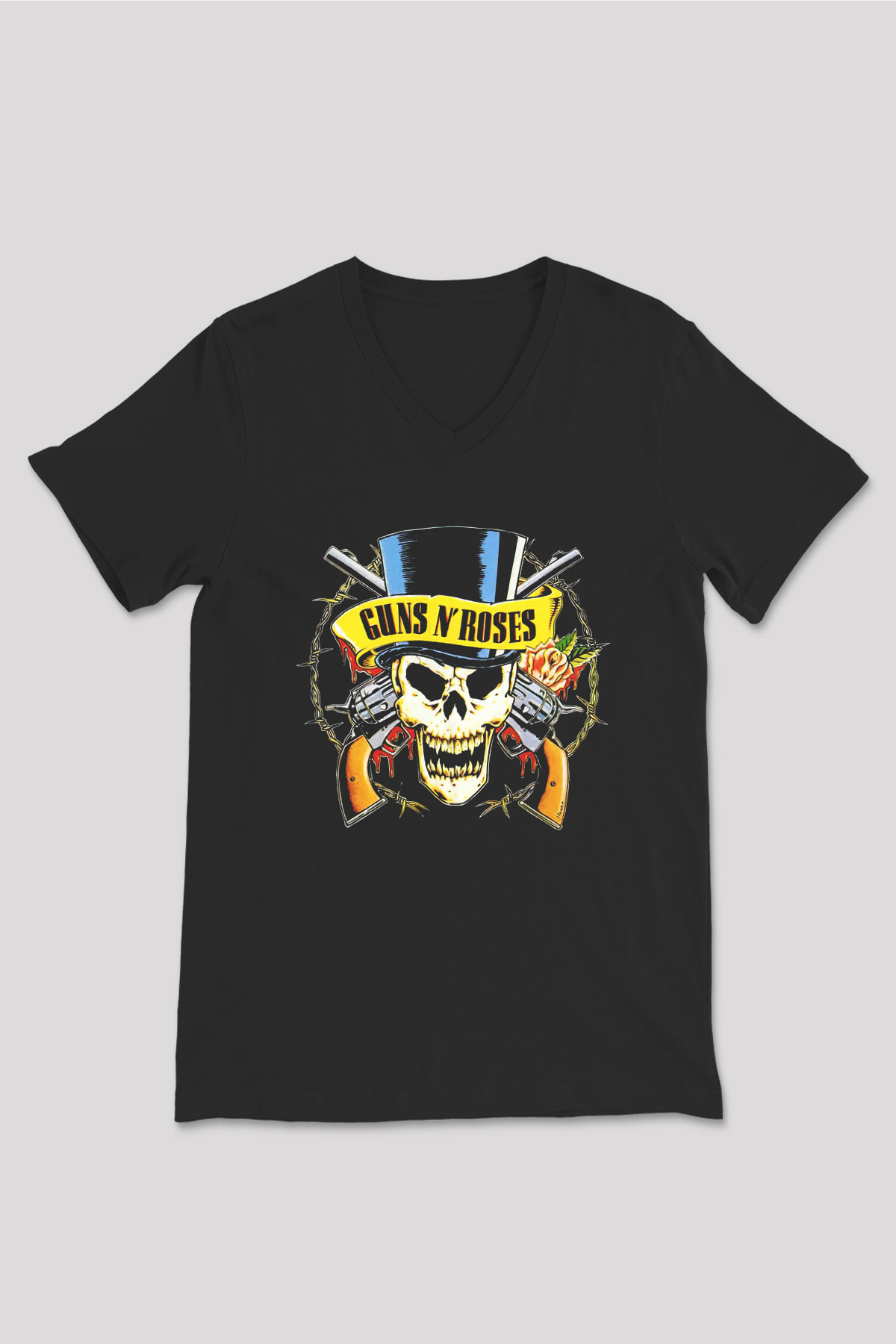 Guns N’ Roses Siyah Unisex V Yaka Tişört T-Shirt