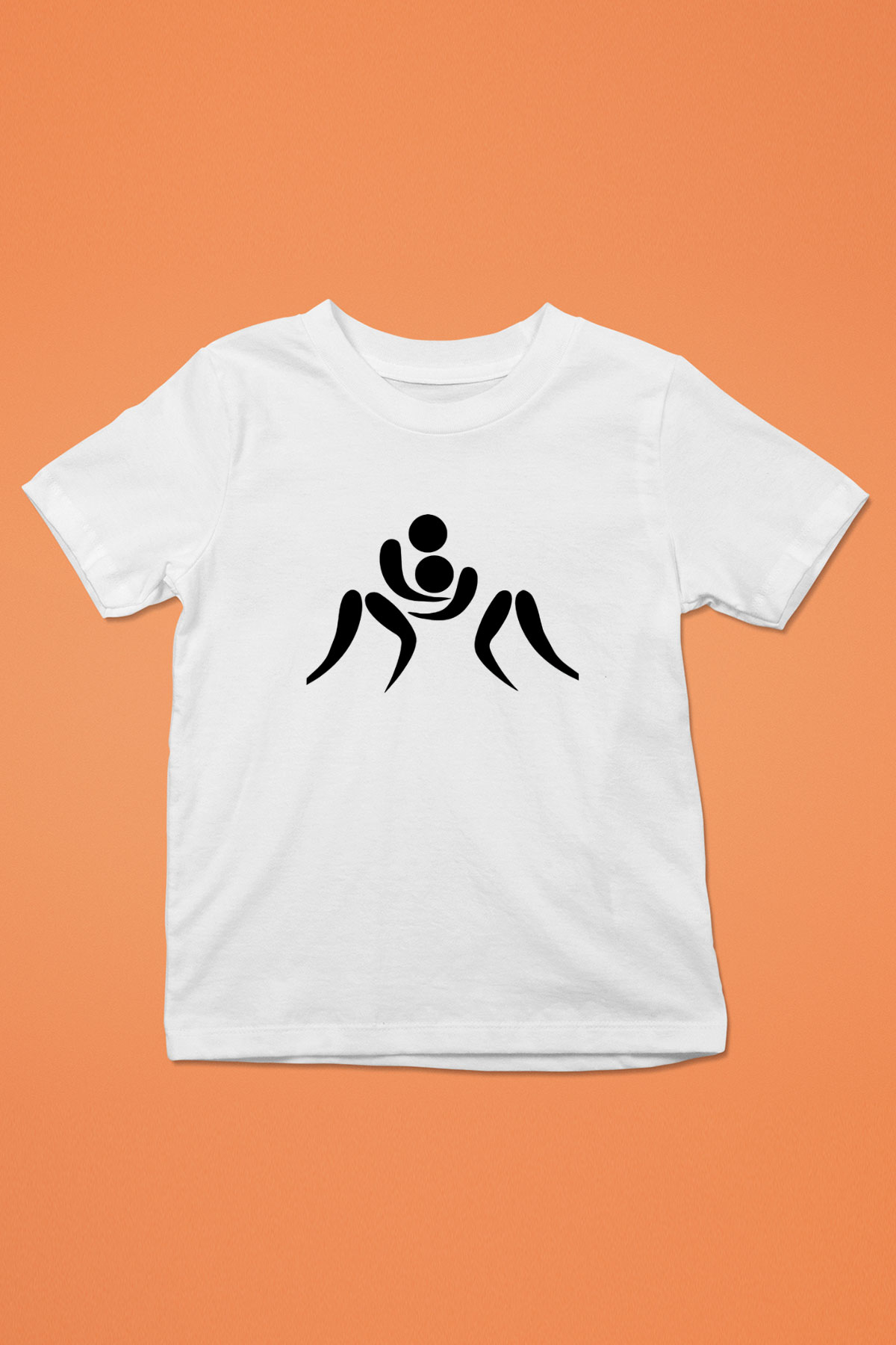 Güreş Baskılı Beyaz Unisex Çocuk Tişört