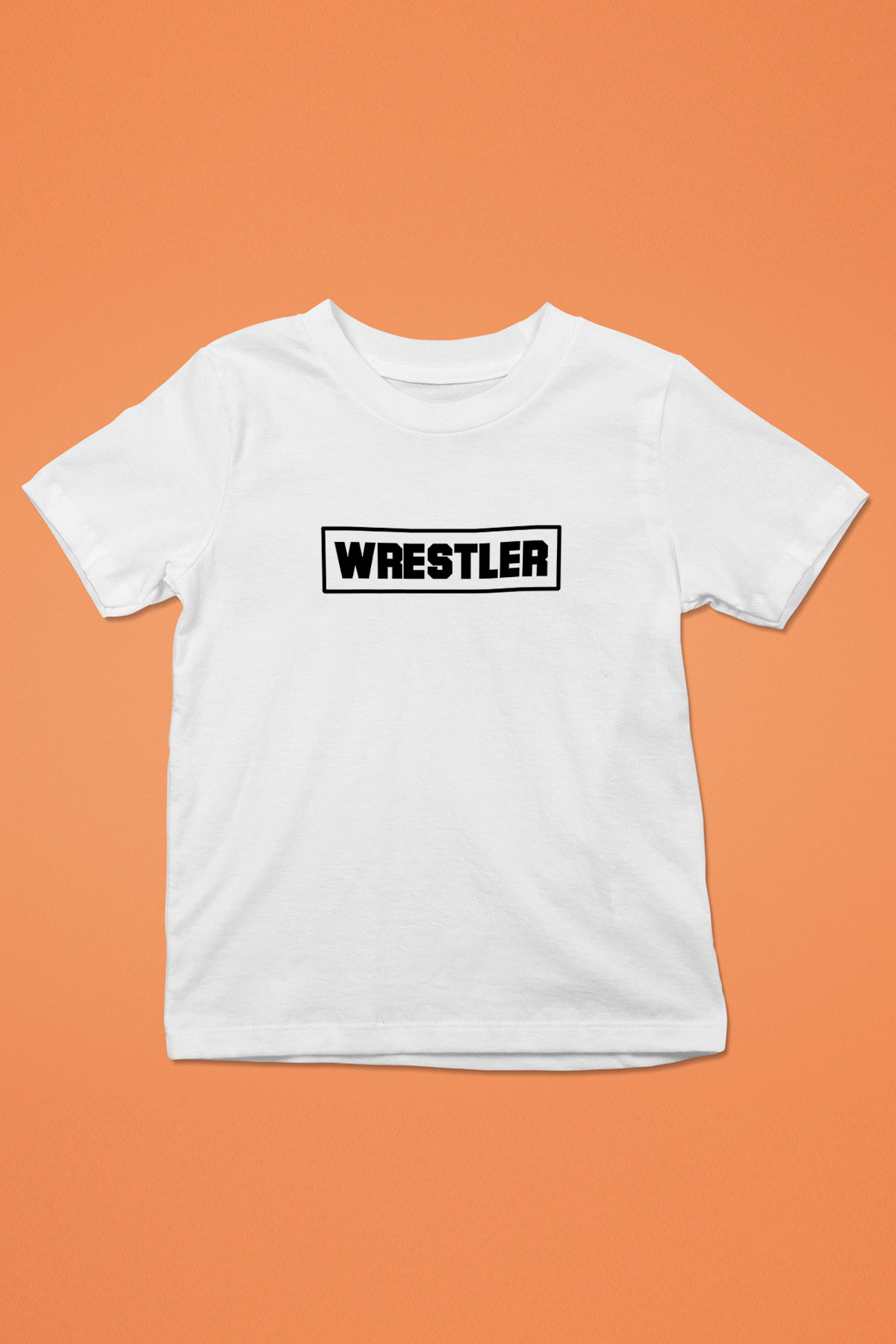 Güreş Baskılı Unisex Beyaz Çocuk Tişört - Tshirt
