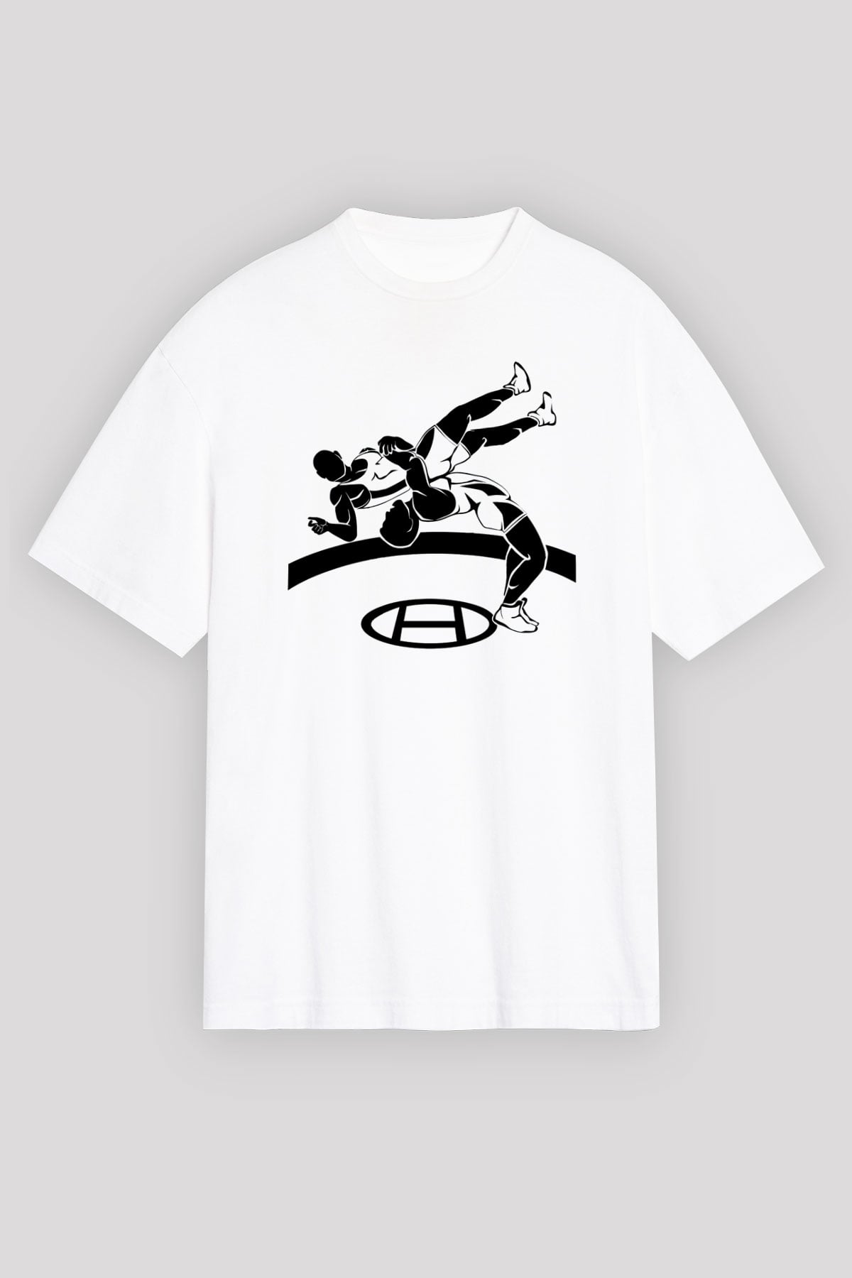 Güreş Beyaz Unisex Oversize Tişört T-Shirt
