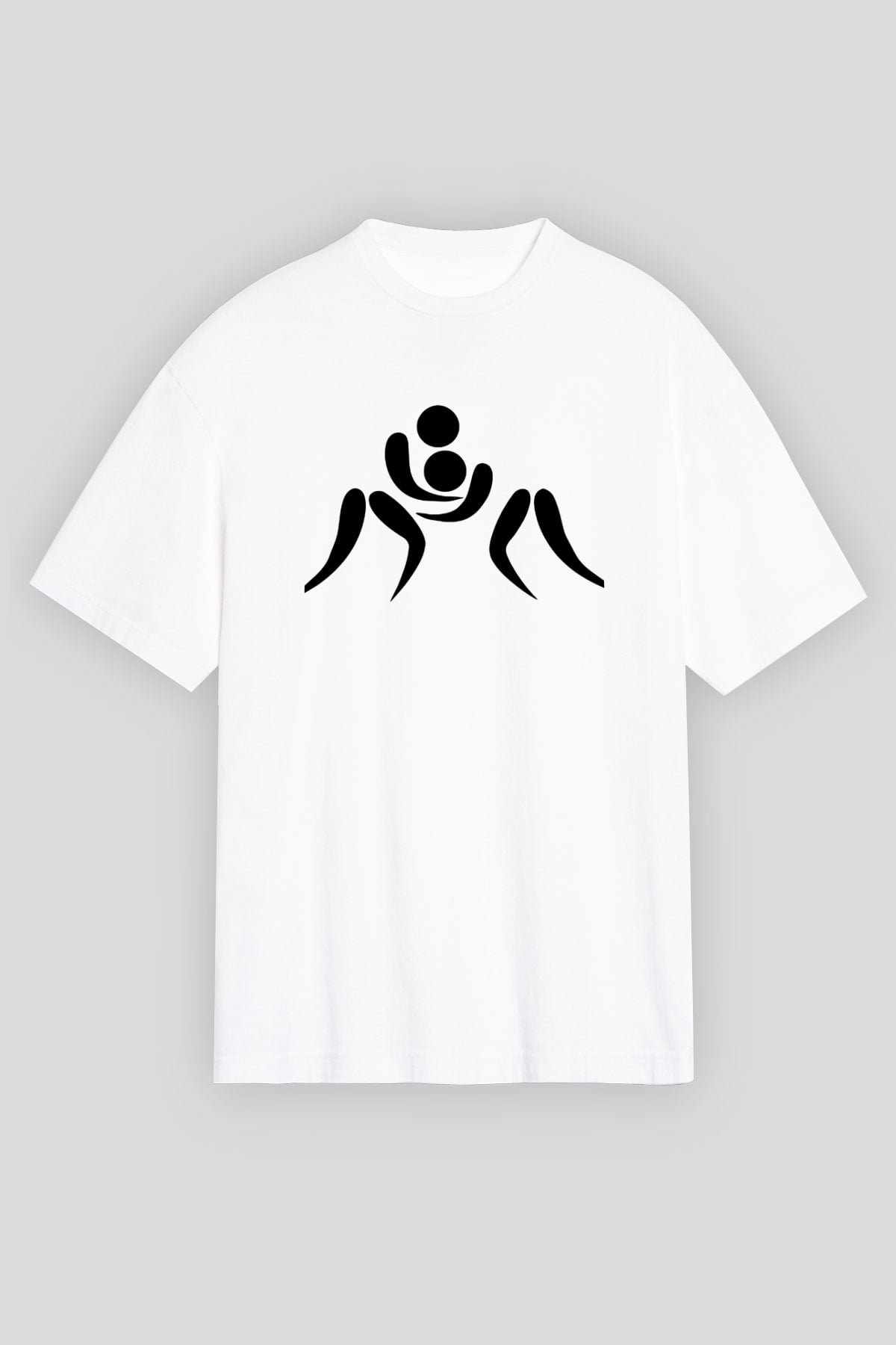 Güreş Beyaz Unisex Oversize Tişört T-Shirt