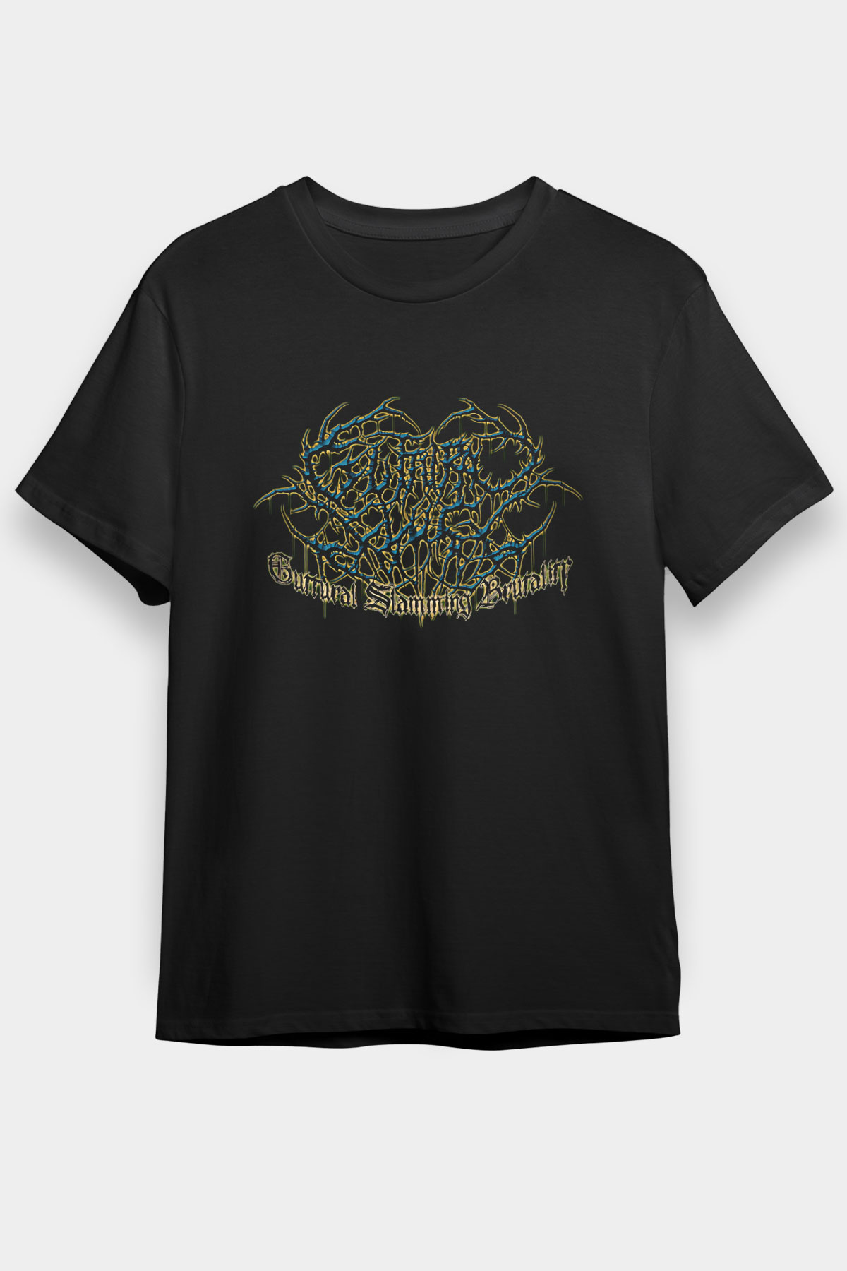 Guttural Slug Baskılı Unisex Siyah Tişört - Tshirt