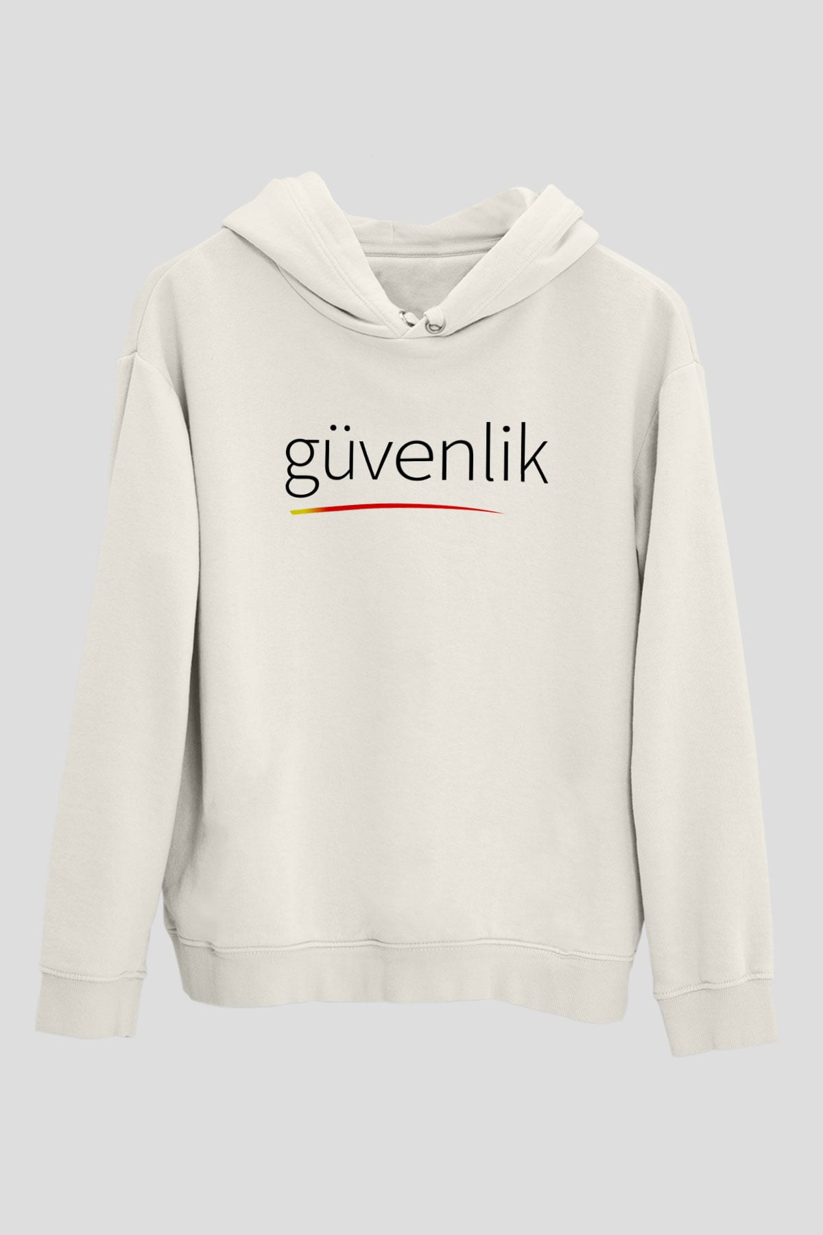 Güvenlik Beyaz Unisex Hoodie