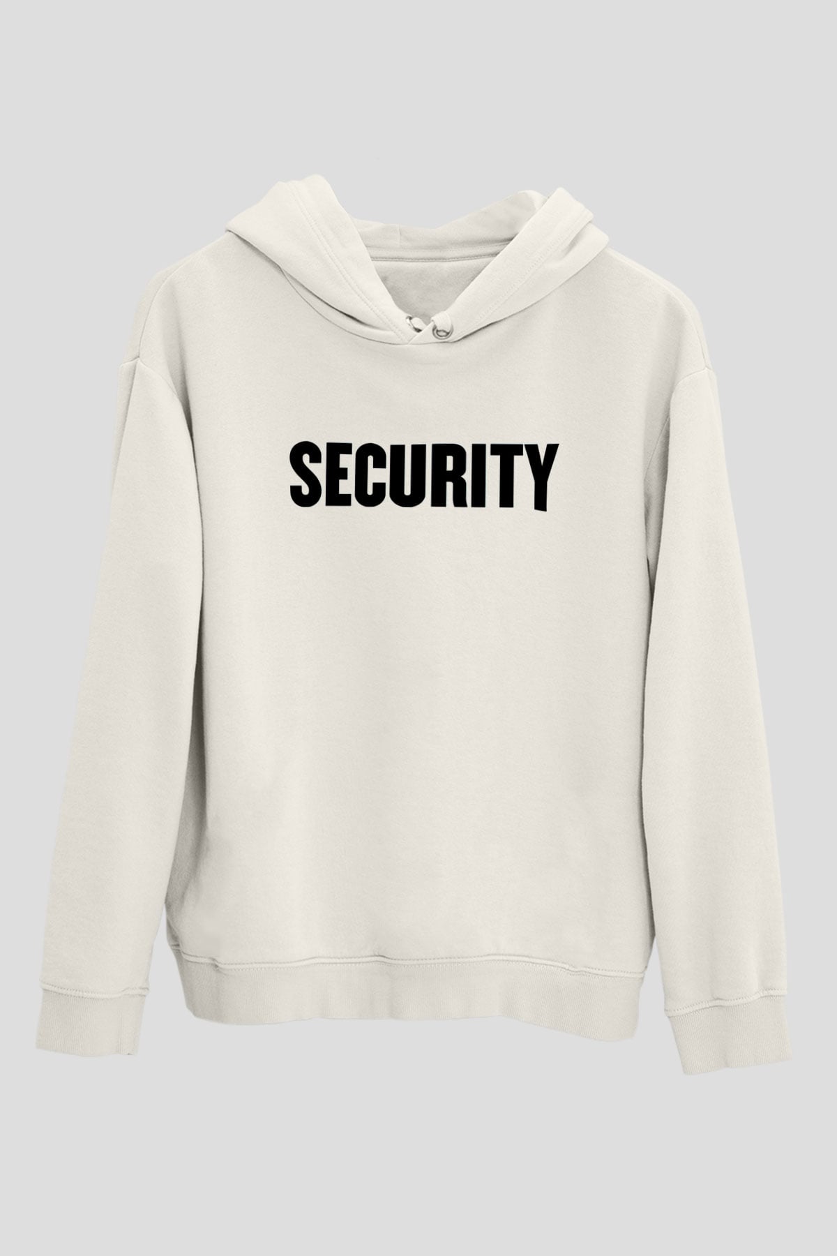 Güvenlik Beyaz Unisex Kapüşonlu Sweatshirt