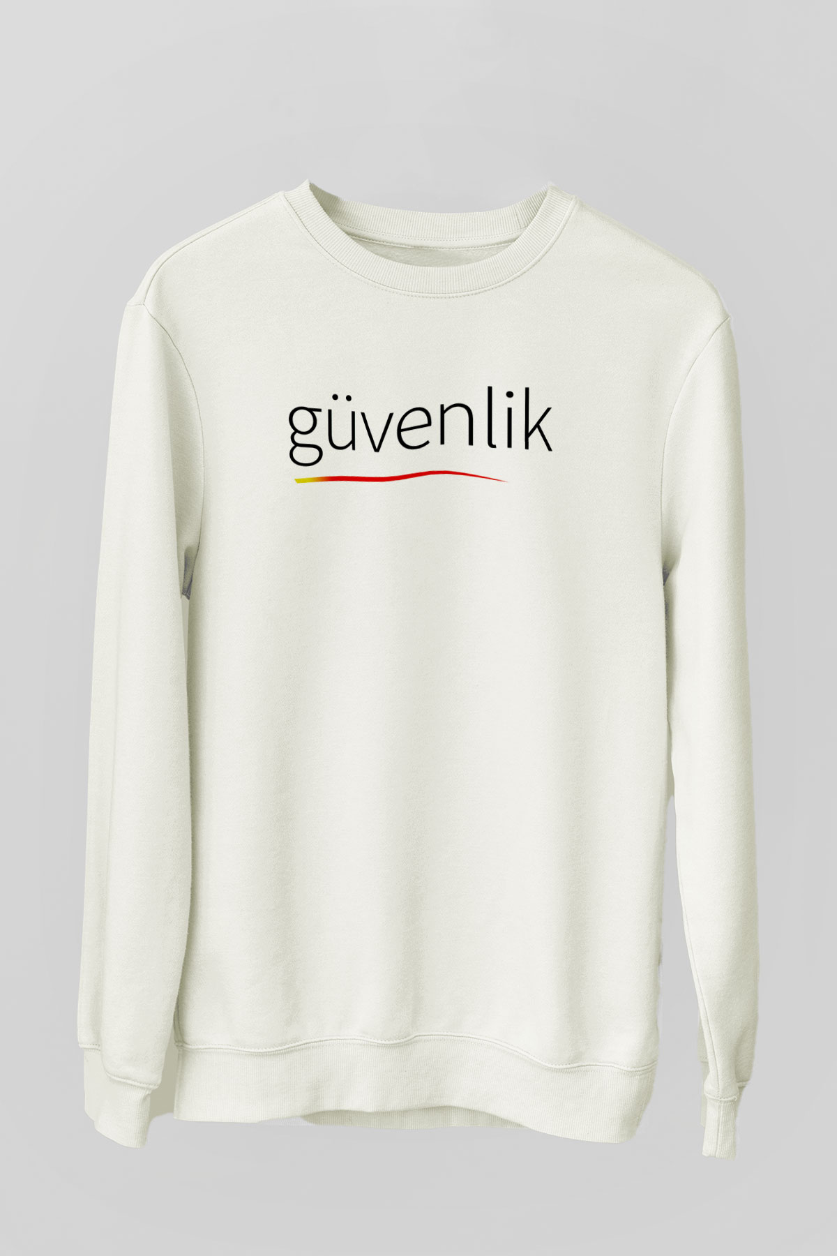 Güvenlik Beyaz Unisex Sweatshirt