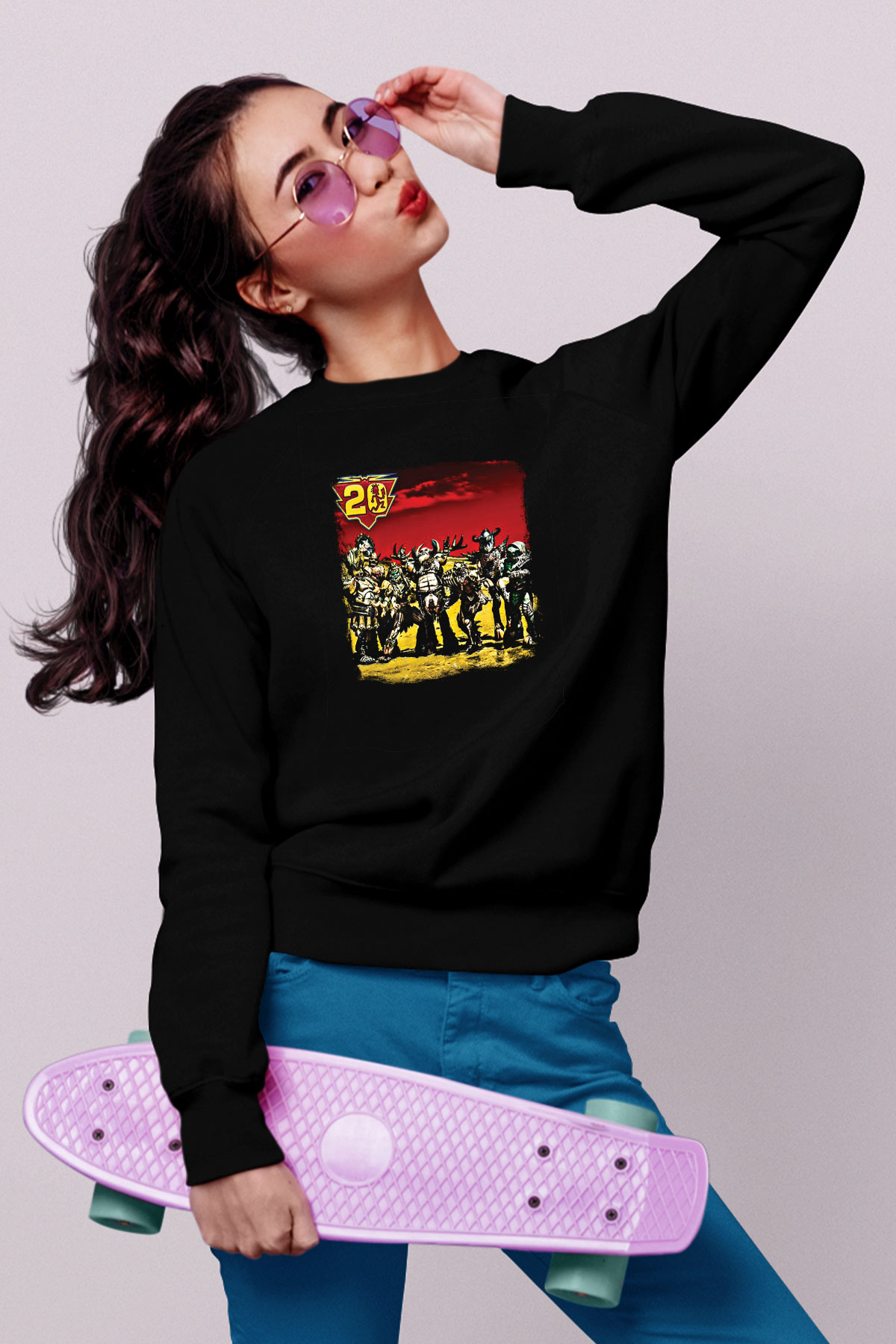 Gwar Baskılı Unisex Siyah Sweatshirt