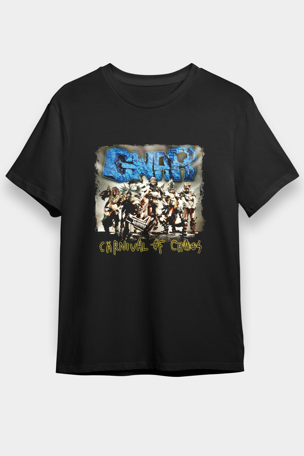 Gwar Baskılı Unisex Siyah Tişört