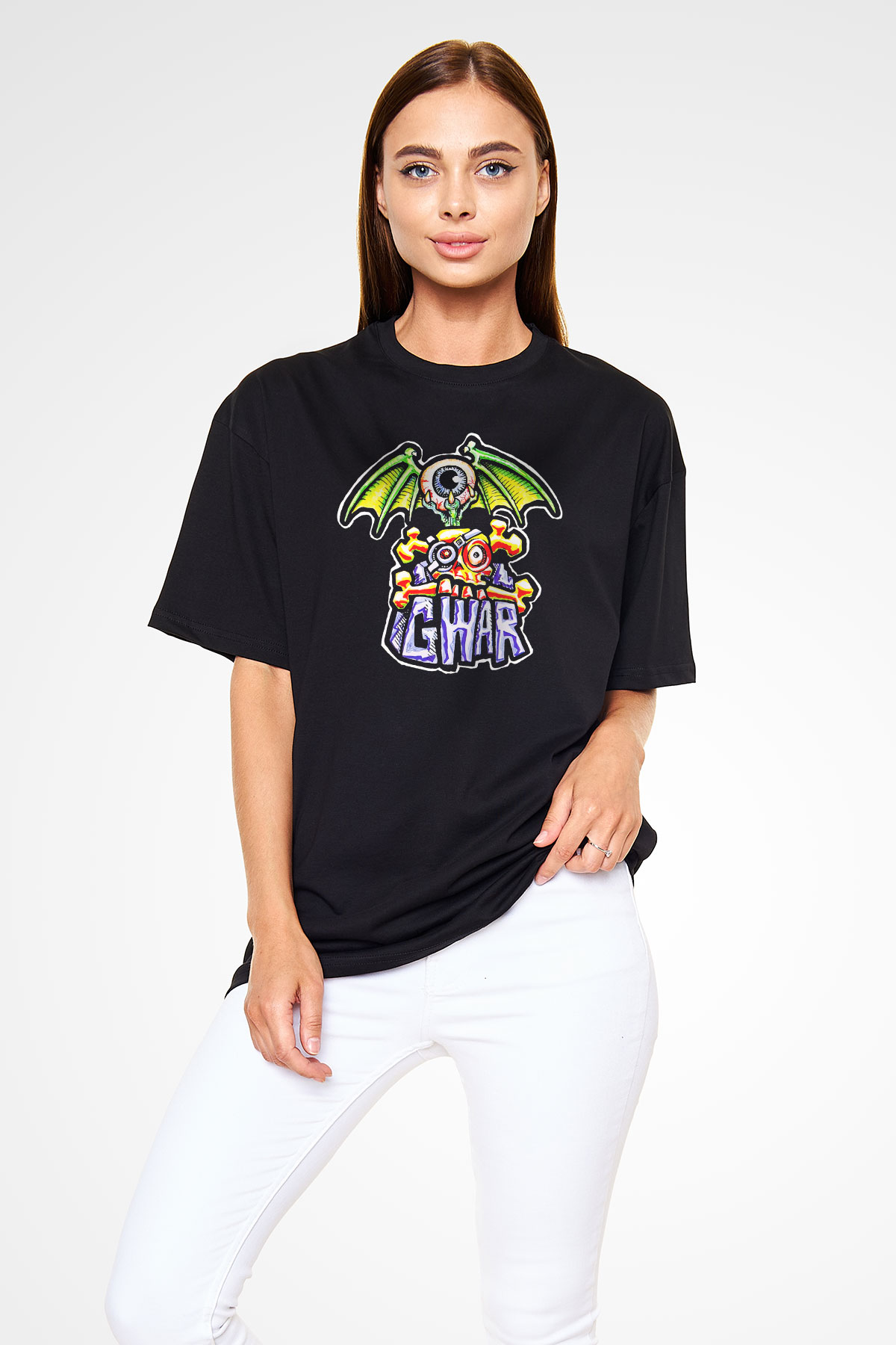 Gwar Siyah Unisex Oversize Tişört T-Shirt