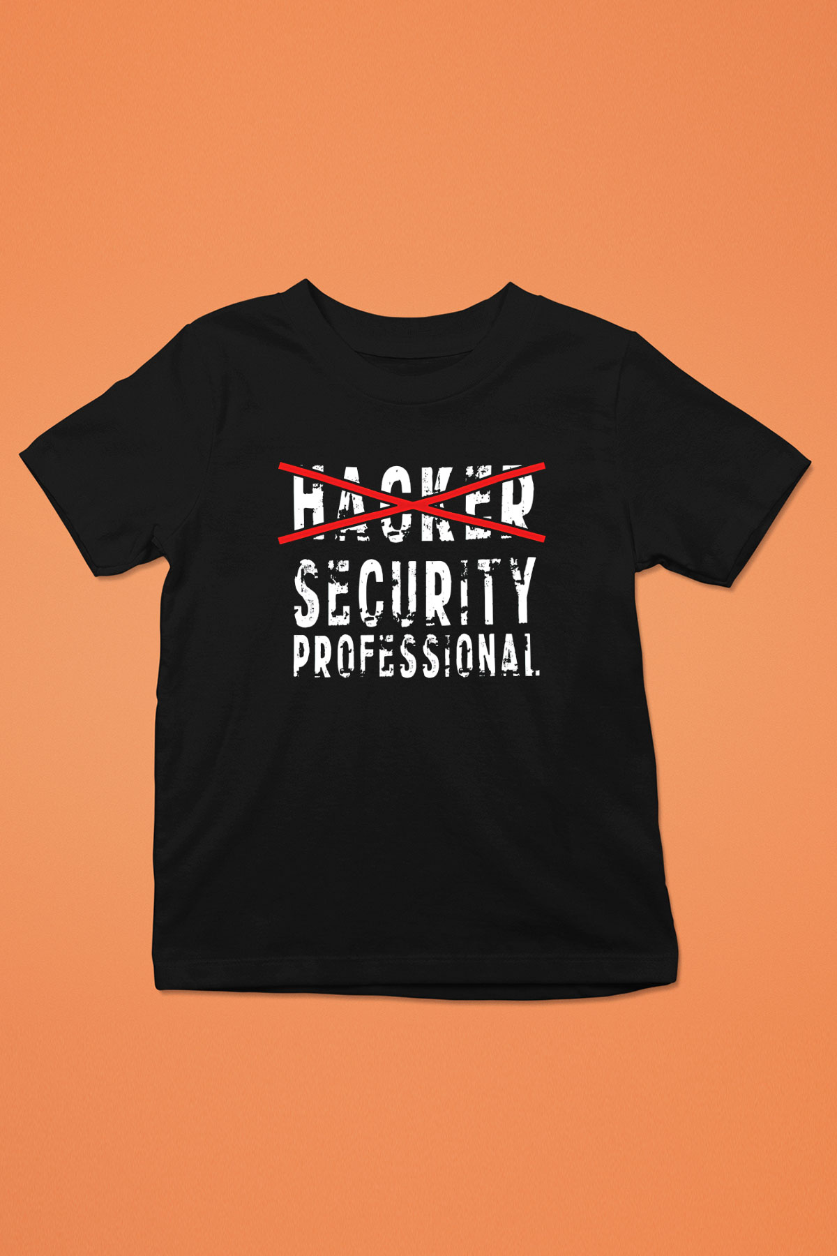 Hacker Baskılı Unisex Siyah Çocuk Tişört - Tshirt