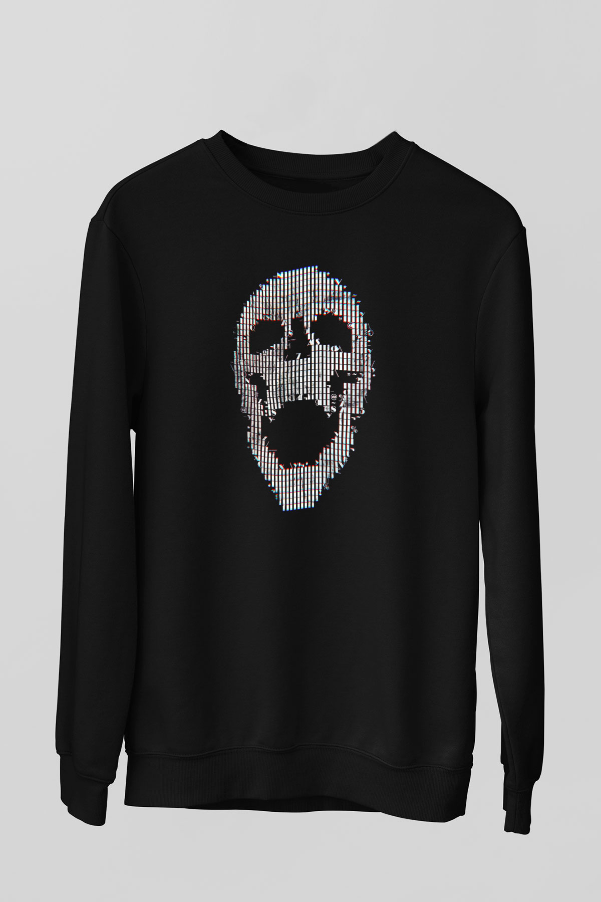 Hacker Baskılı Unisex Siyah Sweatshirt