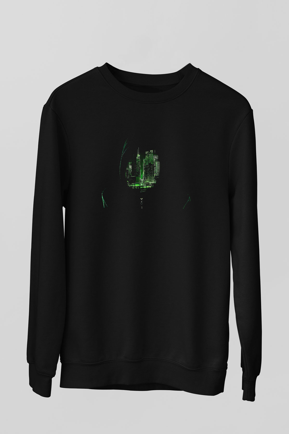 Hacker Baskılı Unisex Siyah Sweatshirt